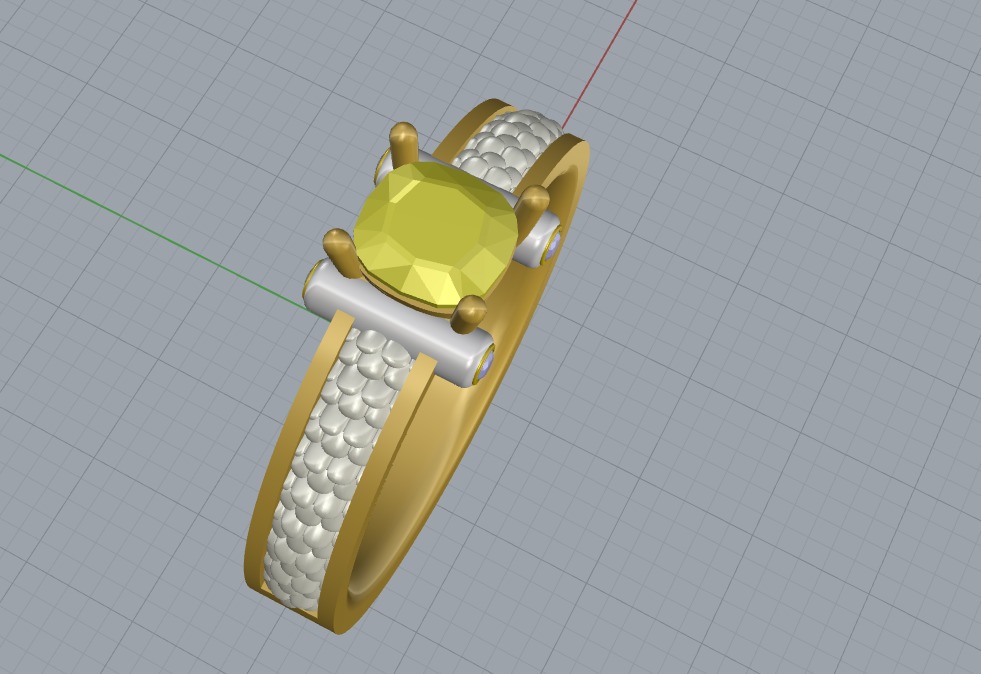 Cushion Snake Ring 3D print model_12