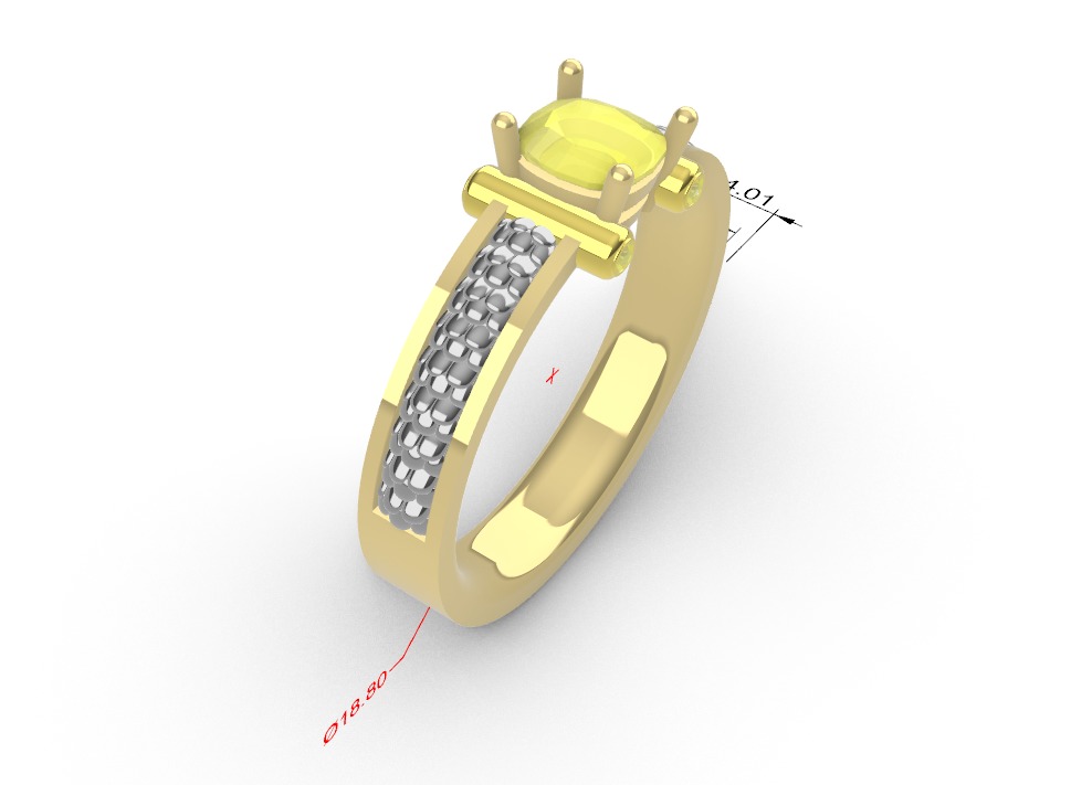 Cushion Snake Ring 3D print model_2