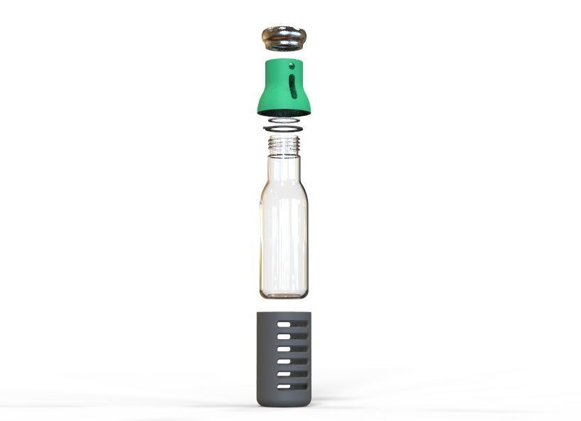 Water Bottle 3D print model_3