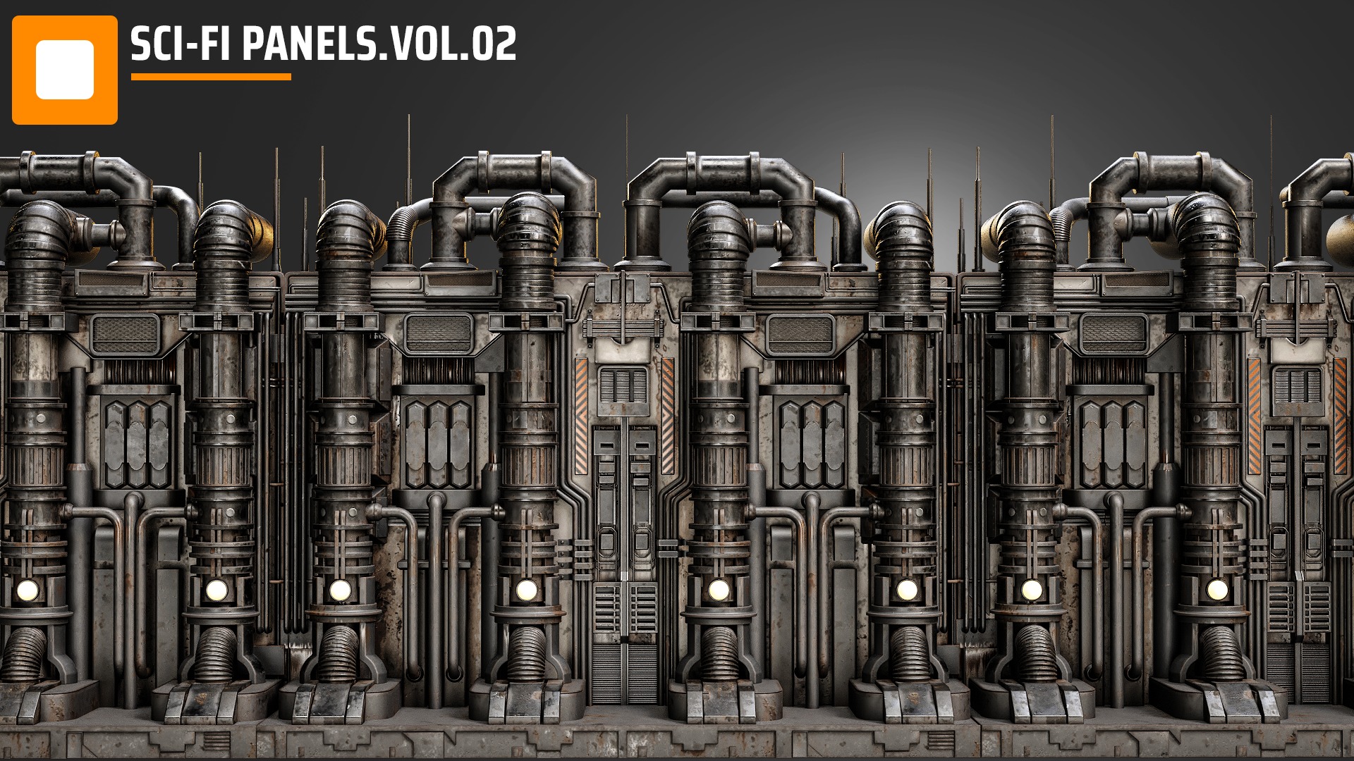 sci fi  panels vol 02 Low-poly 3D model_8