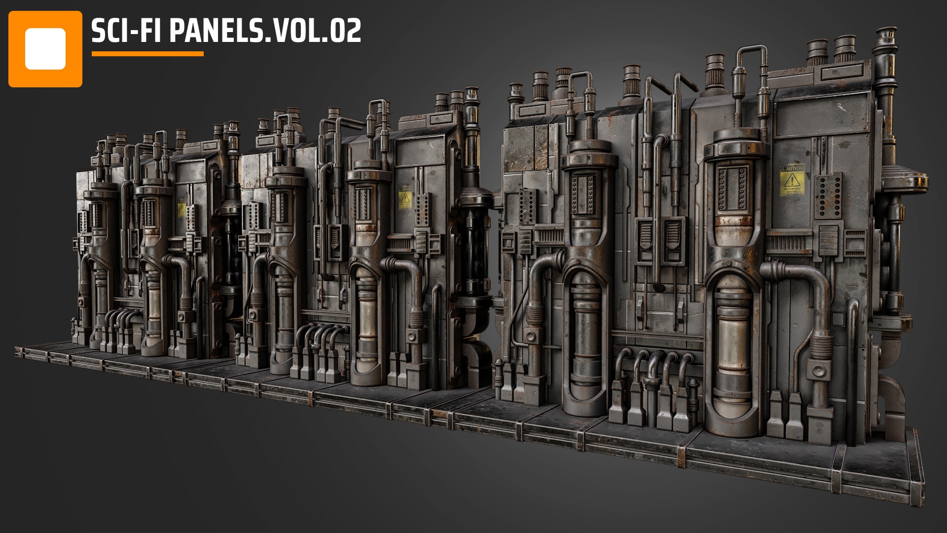 sci fi  panels vol 02 Low-poly 3D model_1