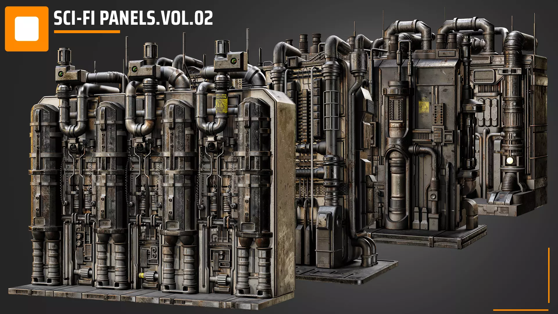 sci fi  panels vol 02 Low-poly 3D model_0