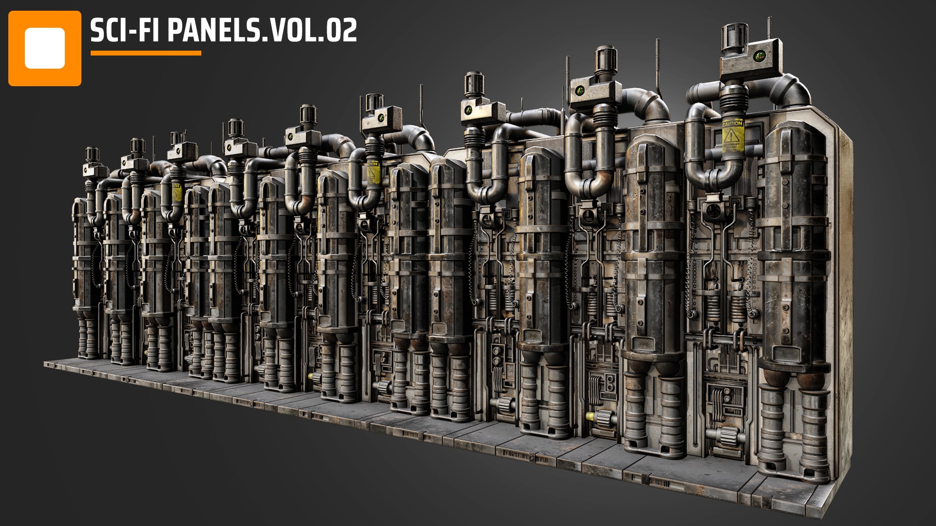 sci fi  panels vol 02 Low-poly 3D model_9