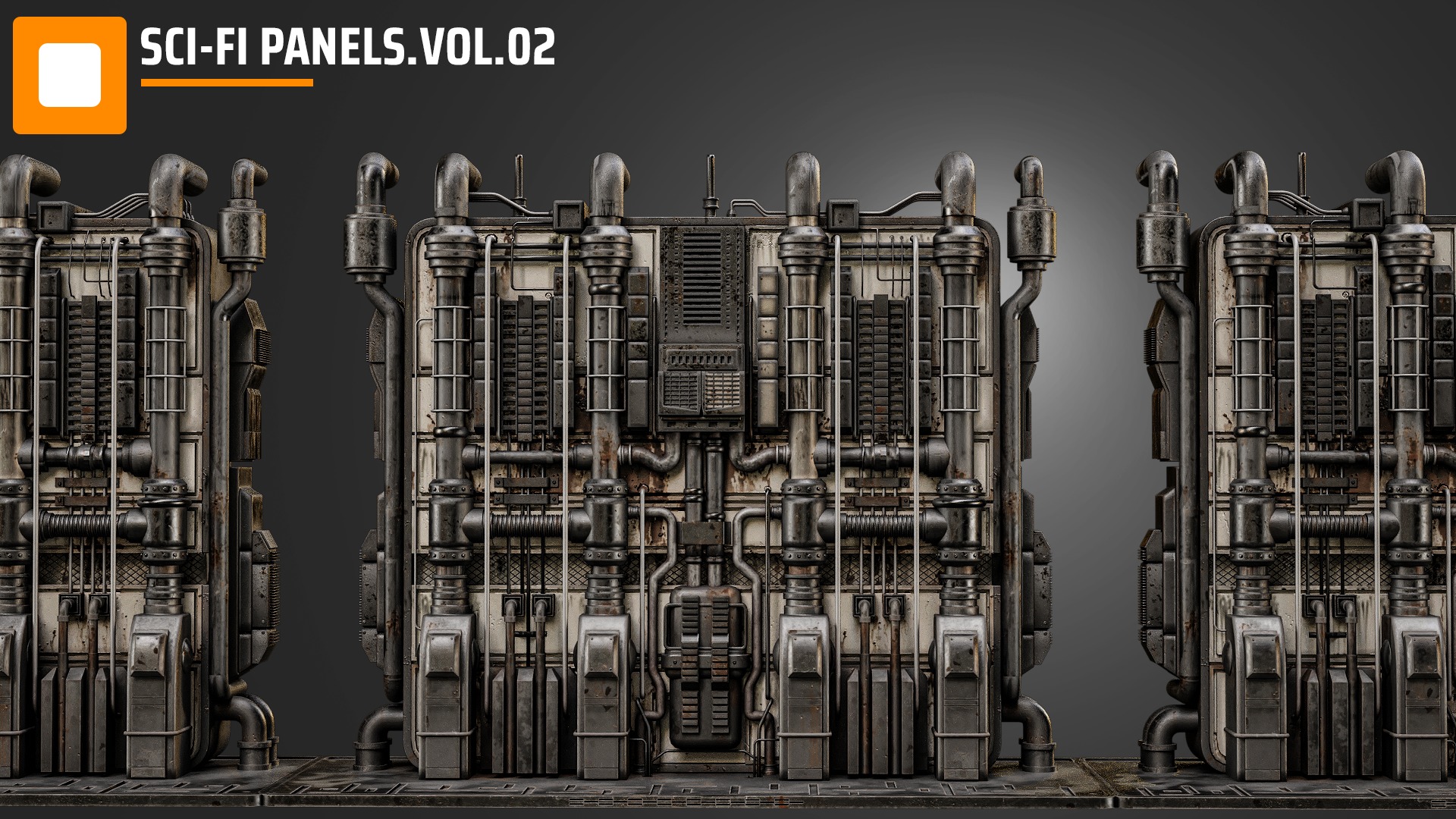 sci fi  panels vol 02 Low-poly 3D model_6