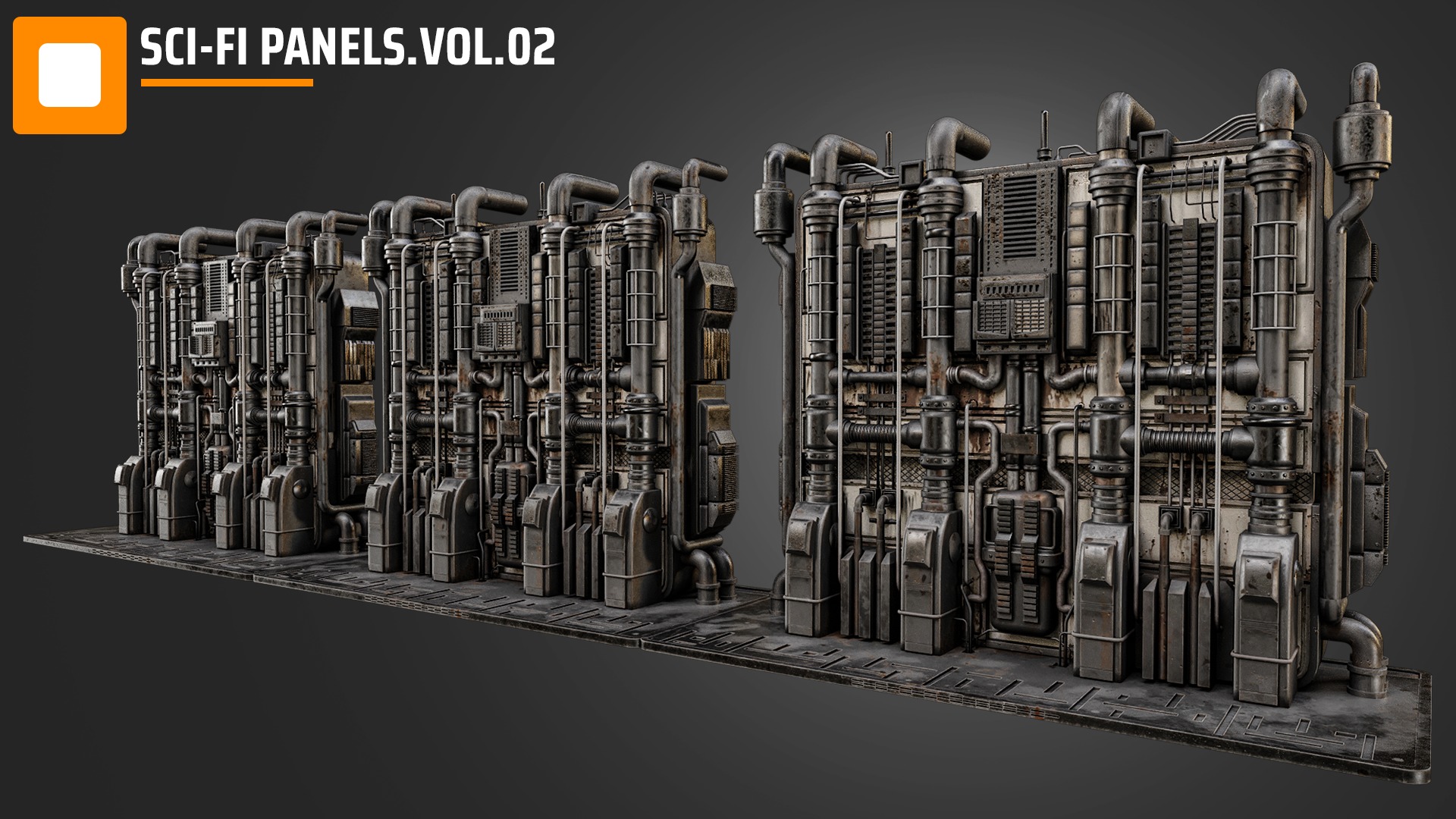 sci fi  panels vol 02 Low-poly 3D model_10