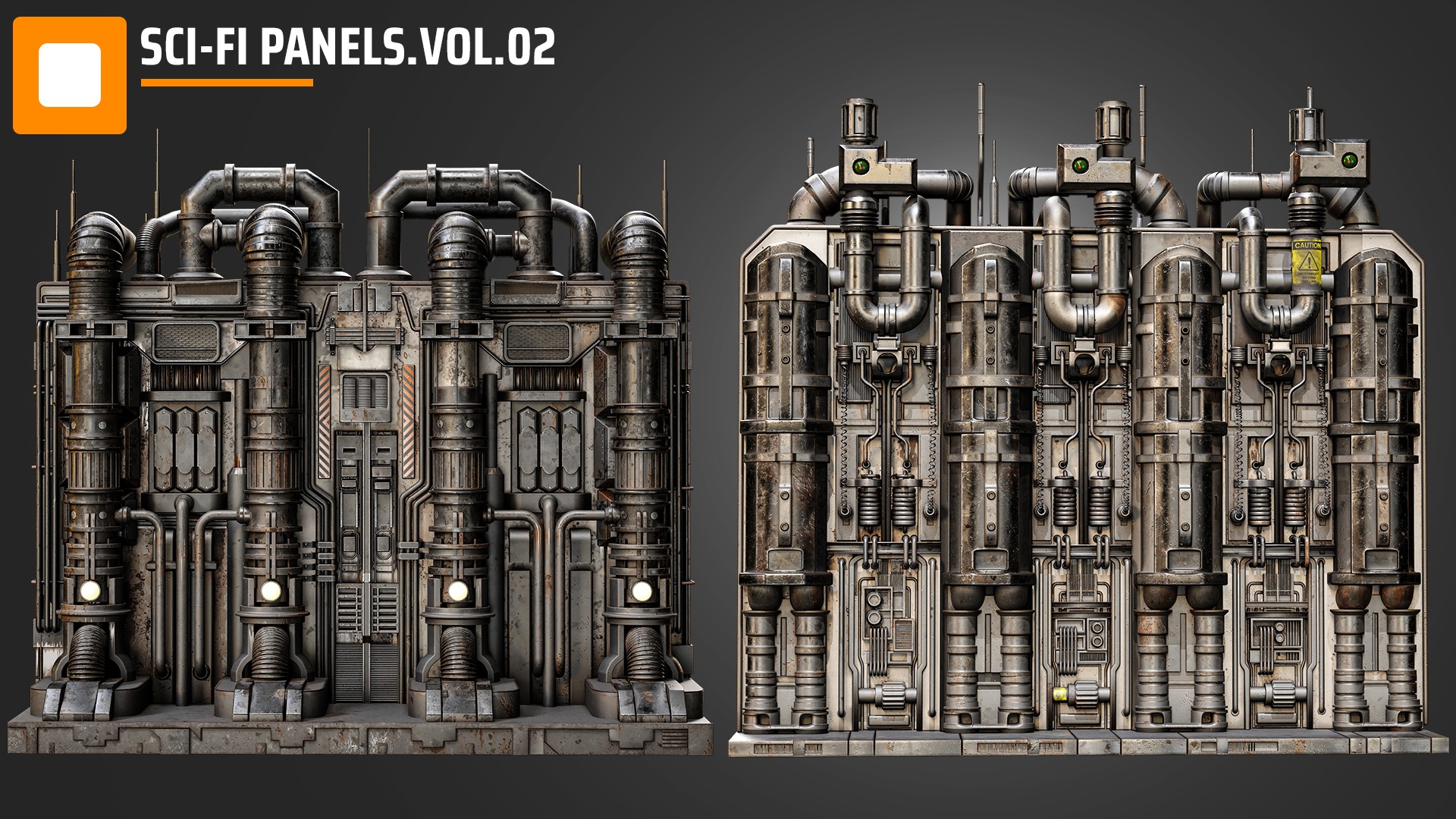 sci fi  panels vol 02 Low-poly 3D model_4