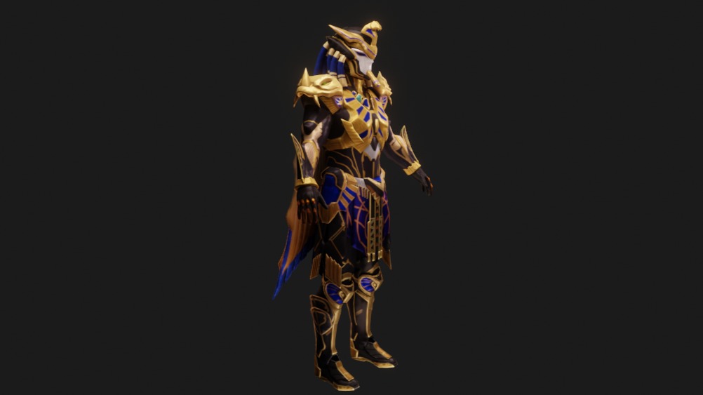 Golden Pharaoh X Suit 6 Star Animated Textures Low-poly 3D model_7