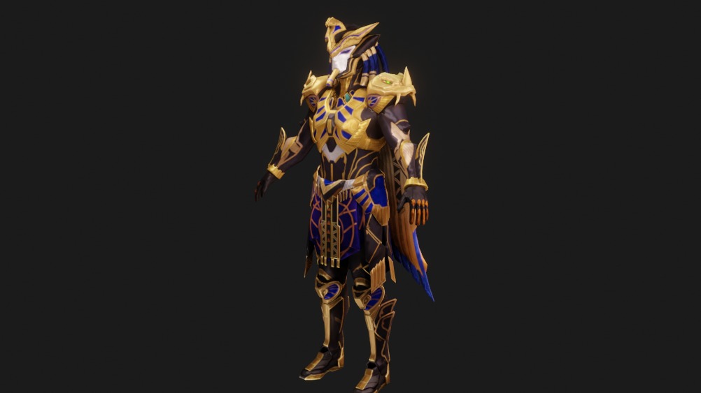 Golden Pharaoh X Suit 6 Star Animated Textures Low-poly 3D model_3