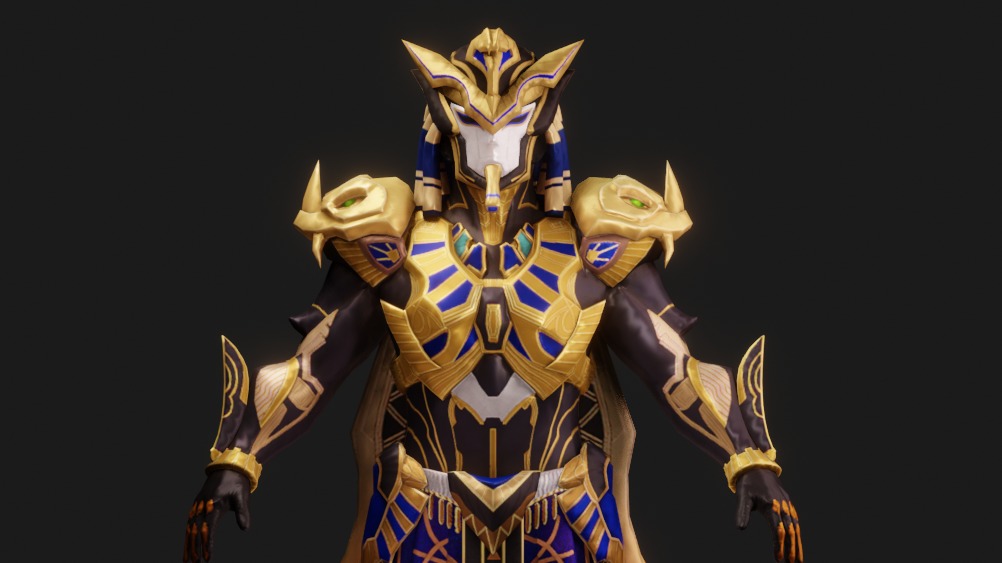 Golden Pharaoh X Suit 6 Star Animated Textures Low-poly 3D model_8