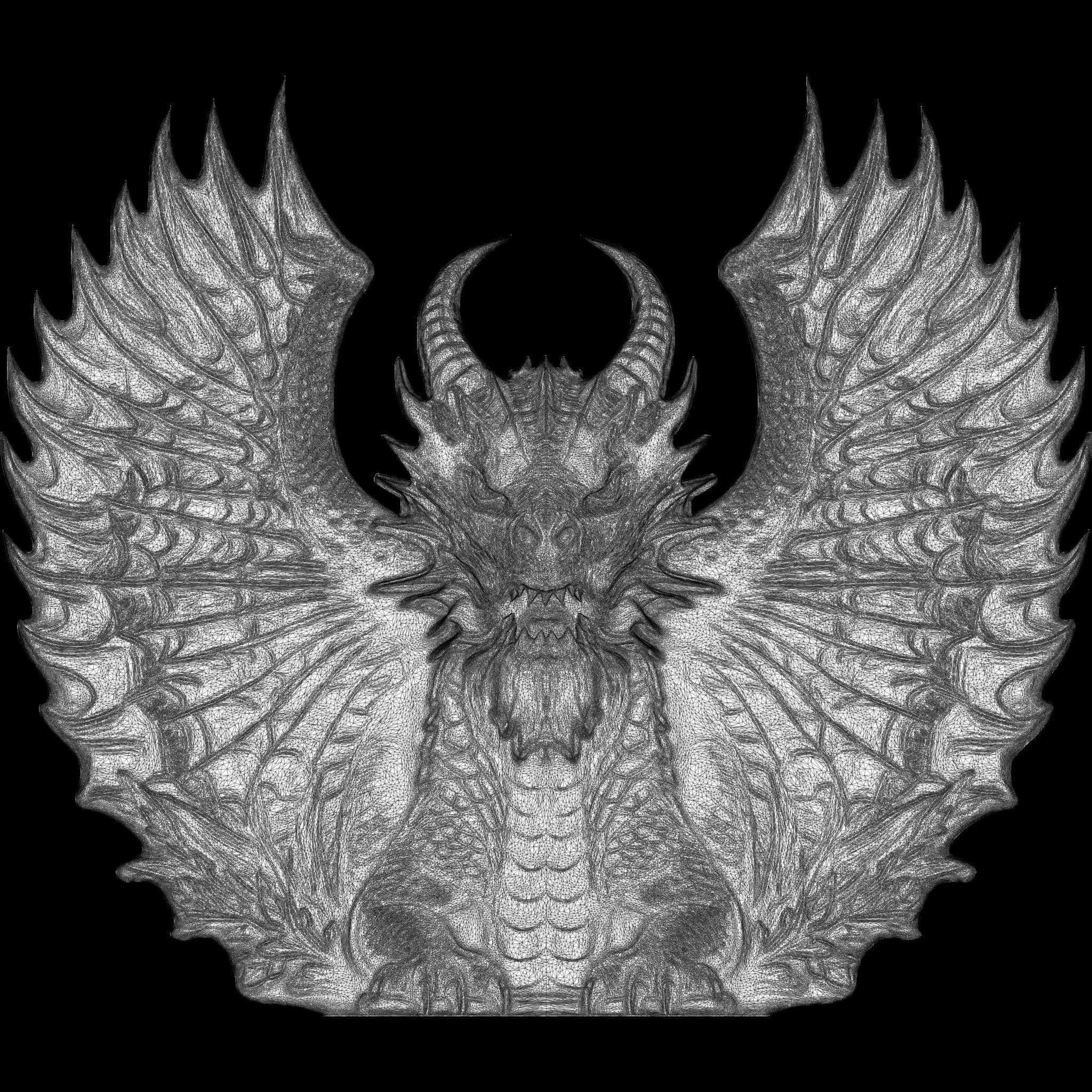 Dragon Head Relief No11 STL file for 3d Printing or CNC 3D print model_11