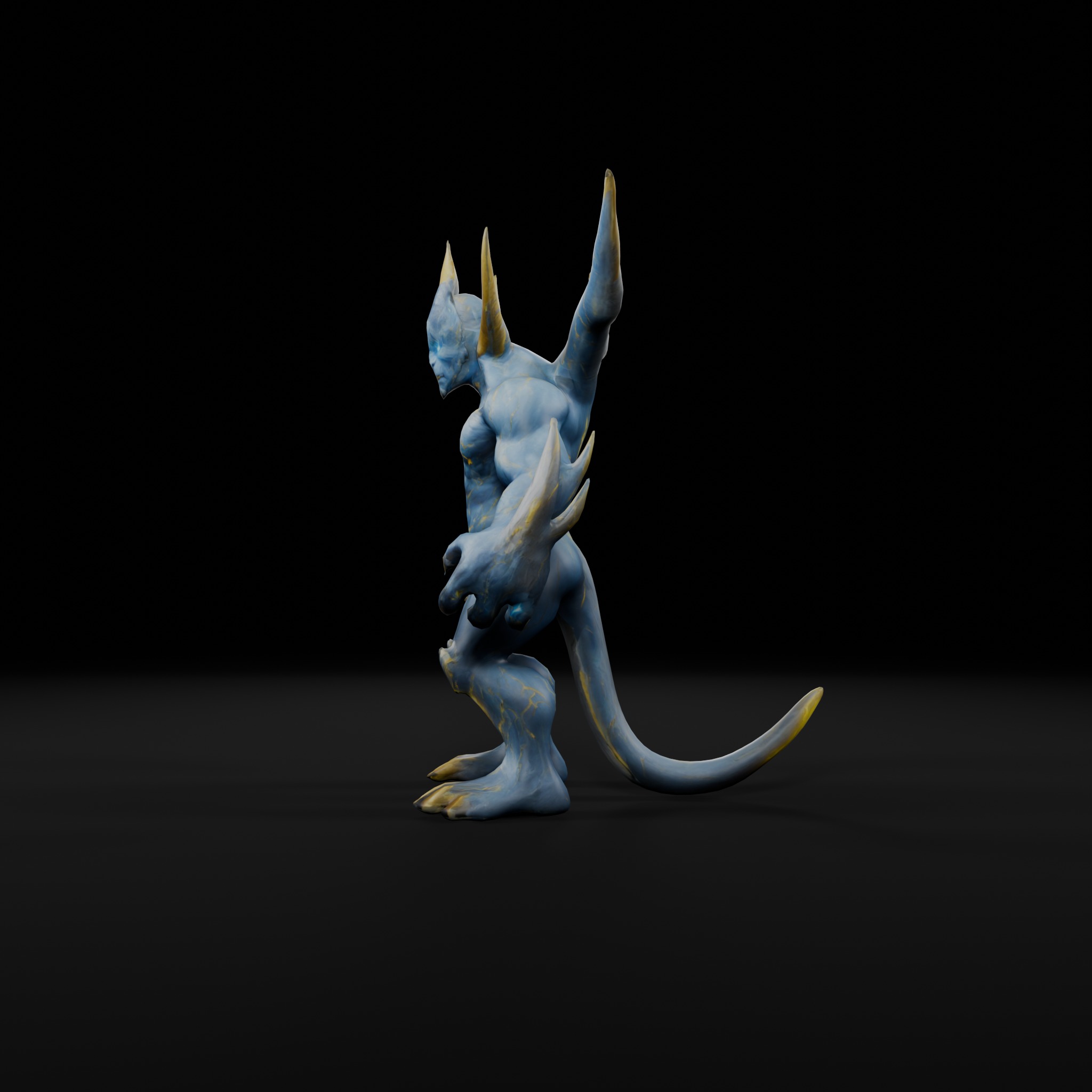 Thunder Beast - Rig-Ready 3D Game Model with Animation Low-poly 3D model_2