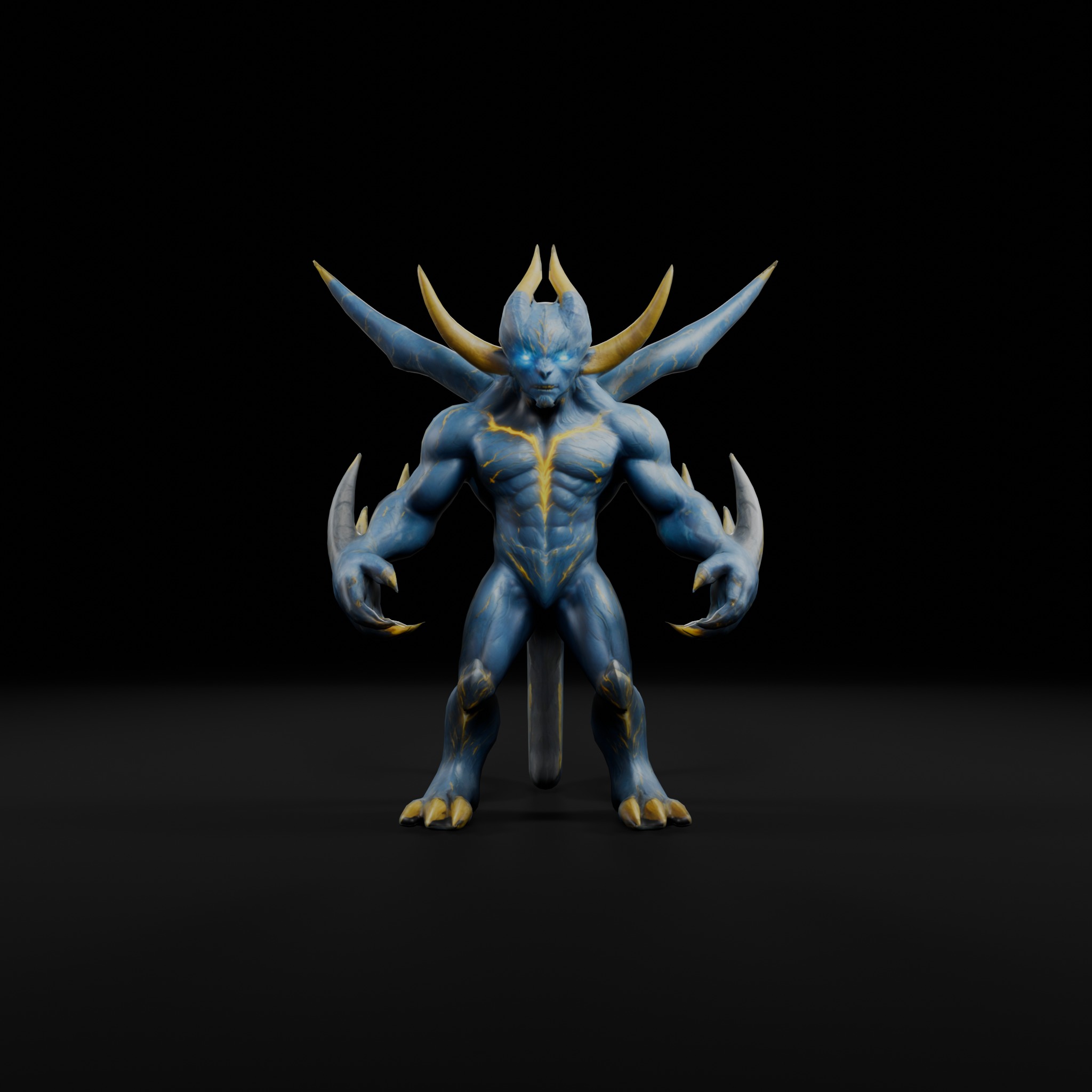 Thunder Beast - Rig-Ready 3D Game Model with Animation Low-poly 3D model_1