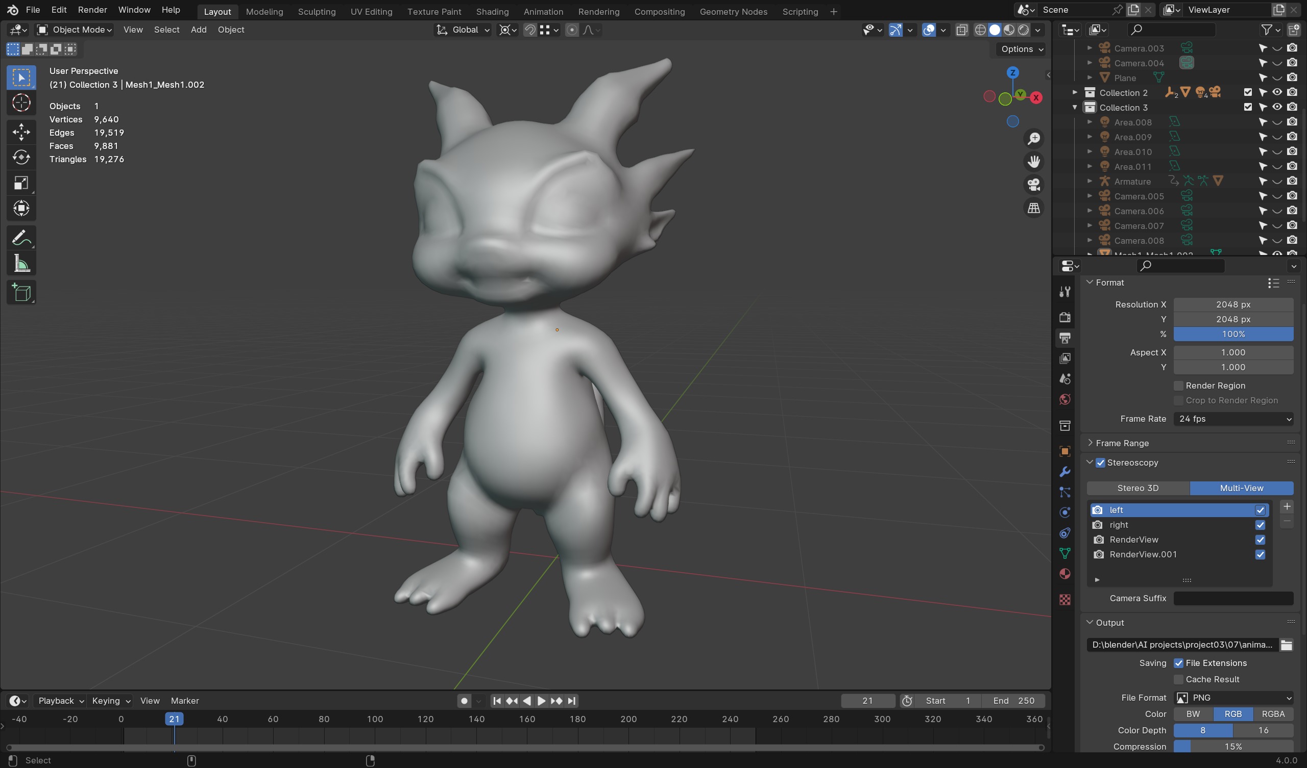 Lunar Creature - Game-Ready 3D Character Low-poly 3D model_6