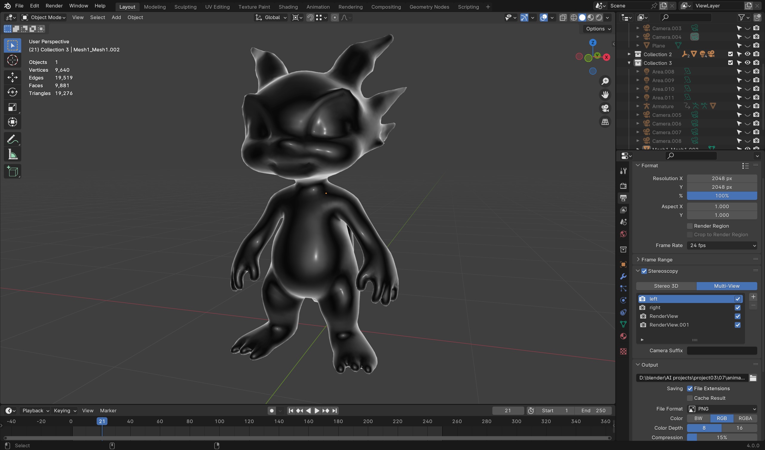 Lunar Creature - Game-Ready 3D Character Low-poly 3D model_9