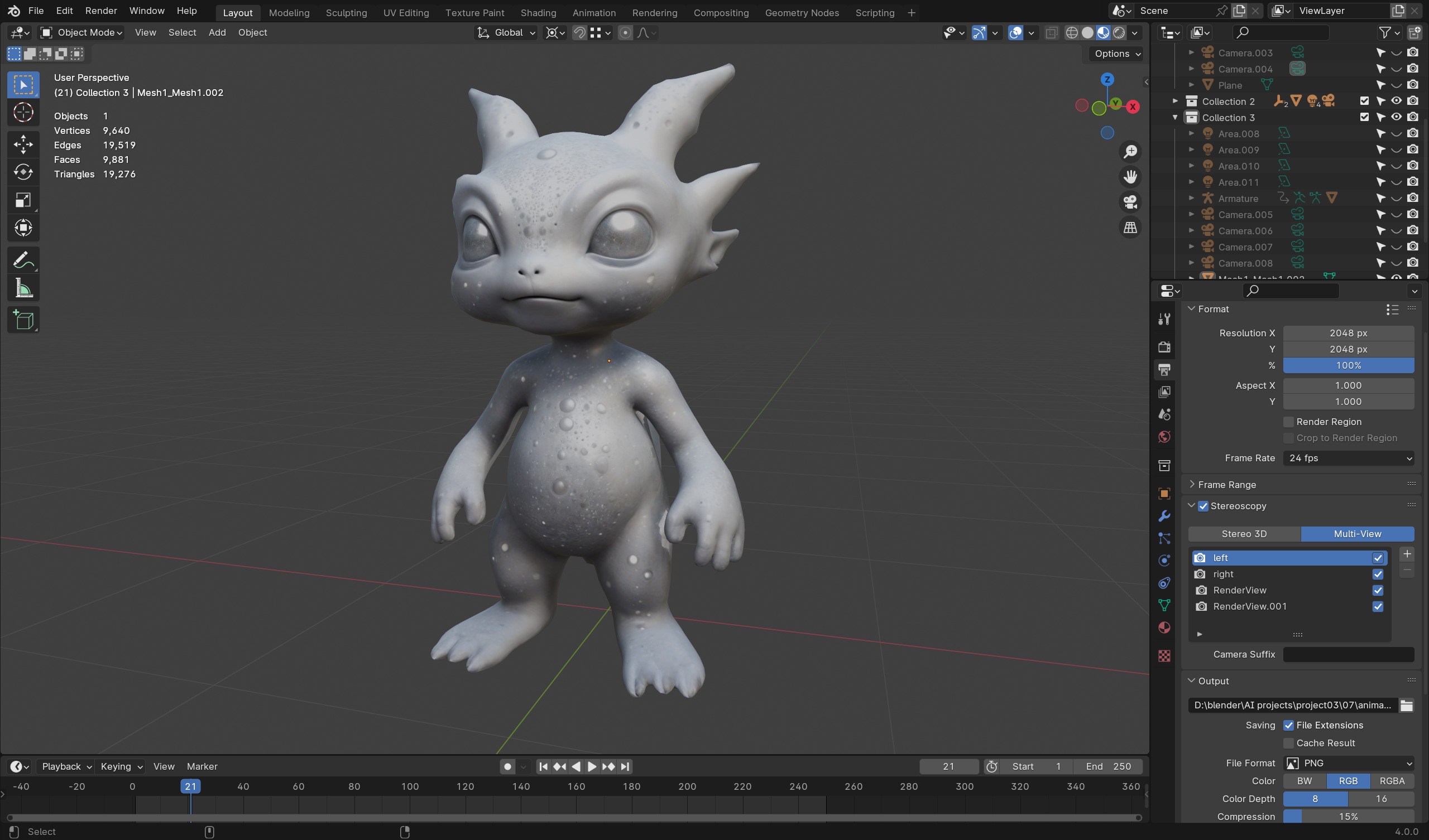 Lunar Creature - Game-Ready 3D Character Low-poly 3D model_4