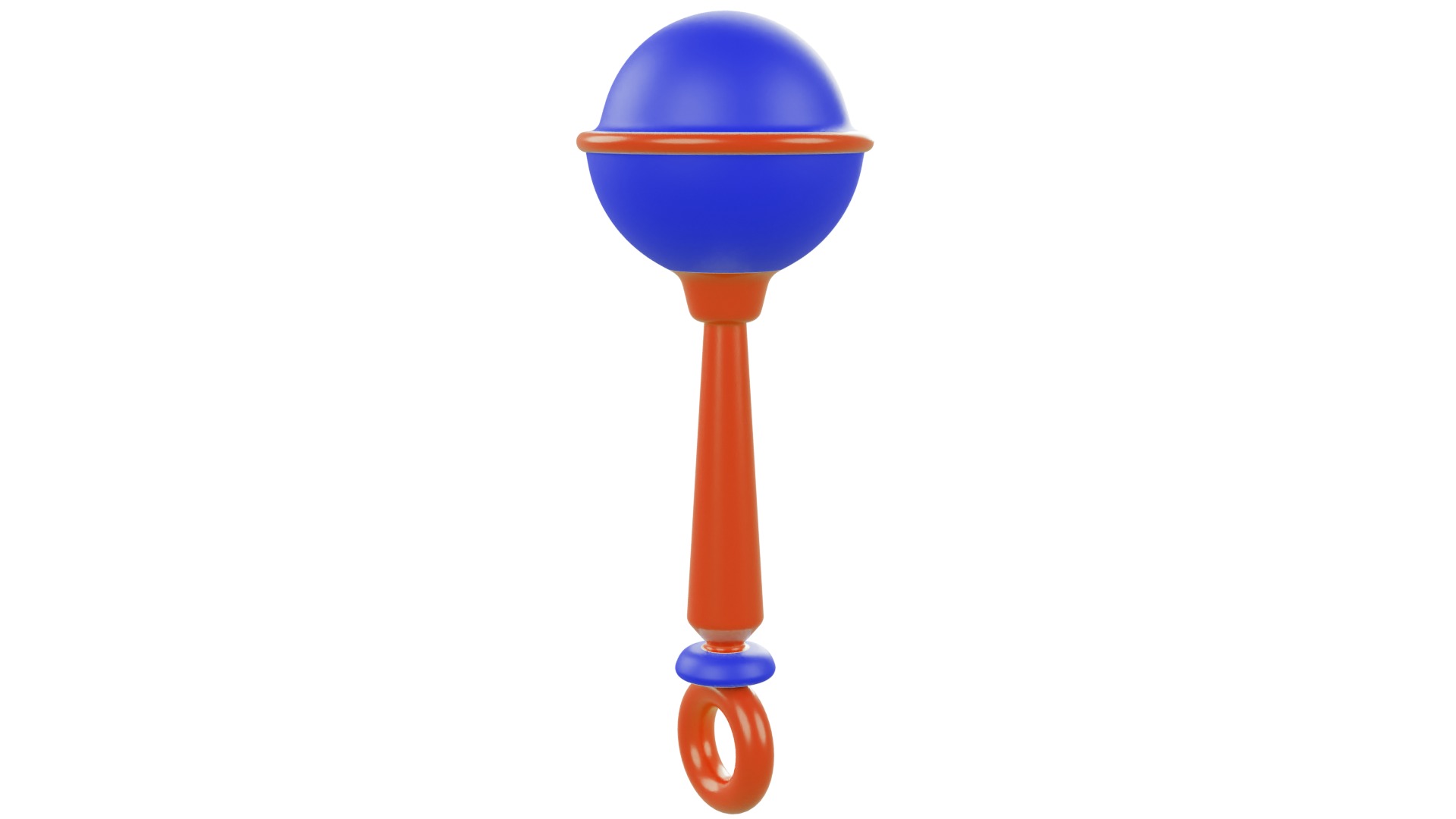 Rattle Toy Low-poly 3D model_1