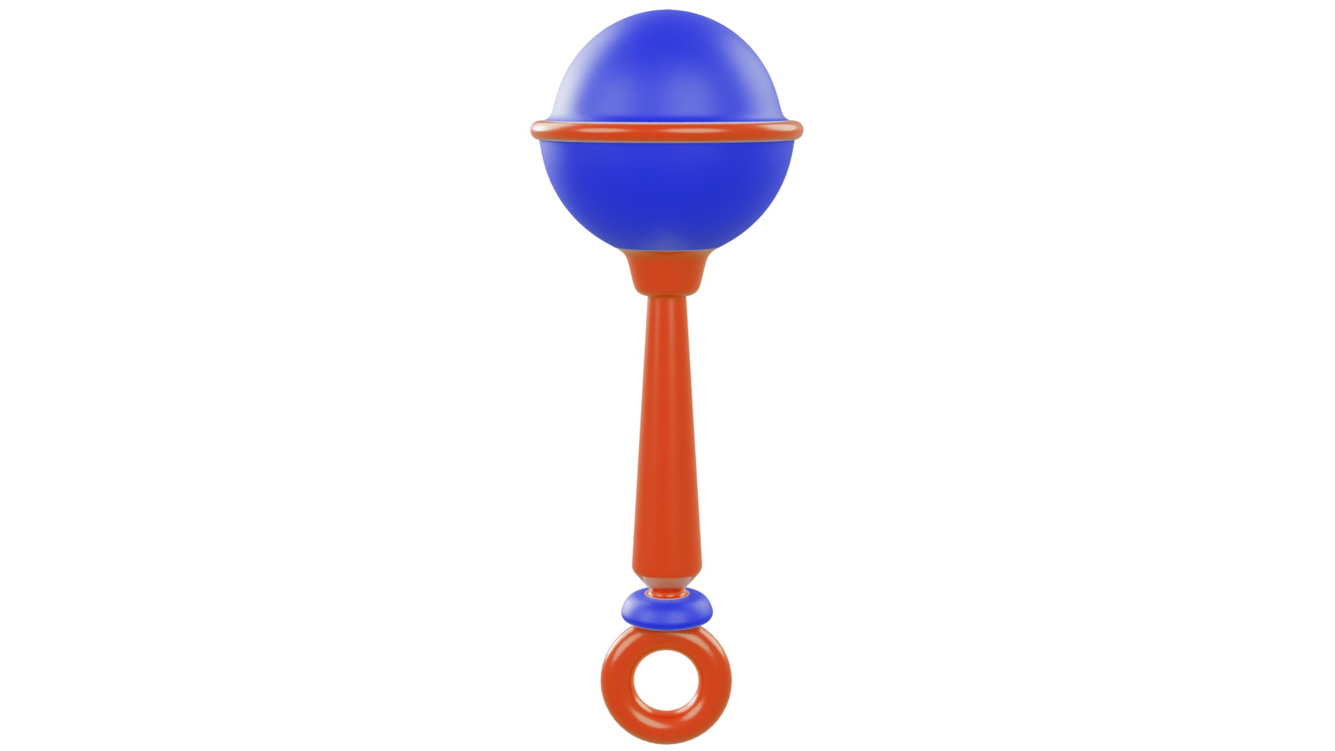 Rattle Toy Low-poly 3D model_3