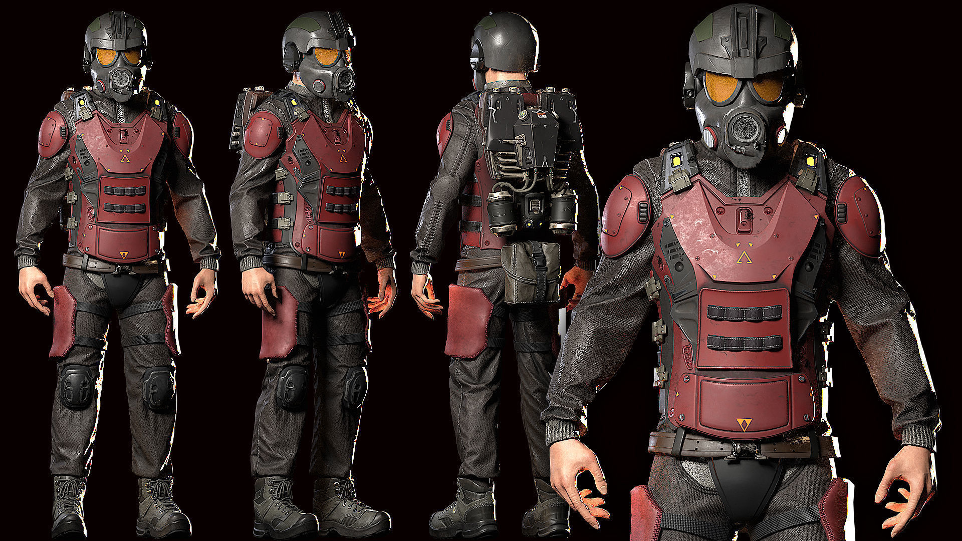MODULAR SOLDIER FUTURE SCI FI GAME READY CHARACTER LOW POLY Low-poly 3D model_5