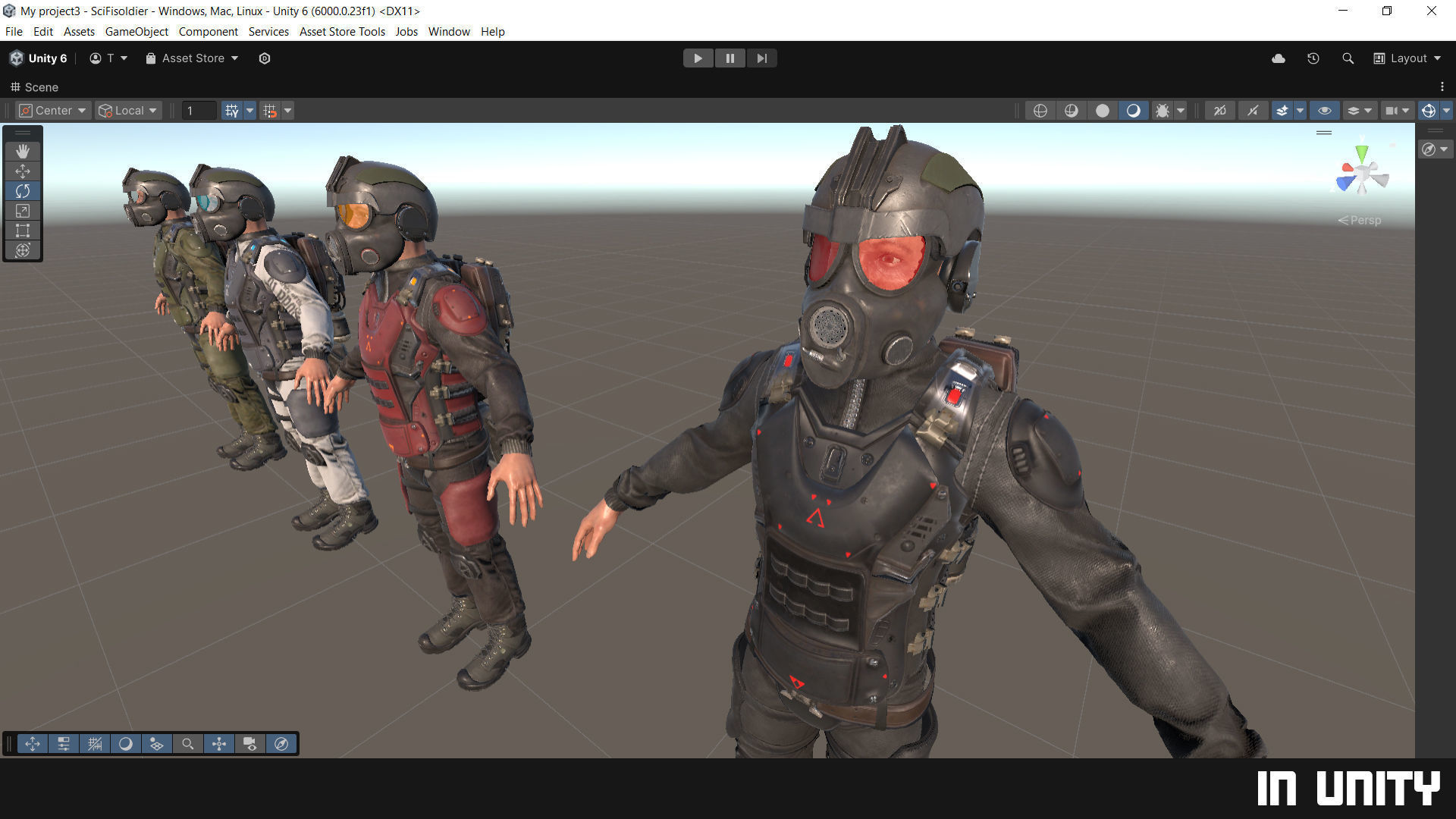 MODULAR SOLDIER FUTURE SCI FI GAME READY CHARACTER LOW POLY Low-poly 3D model_29