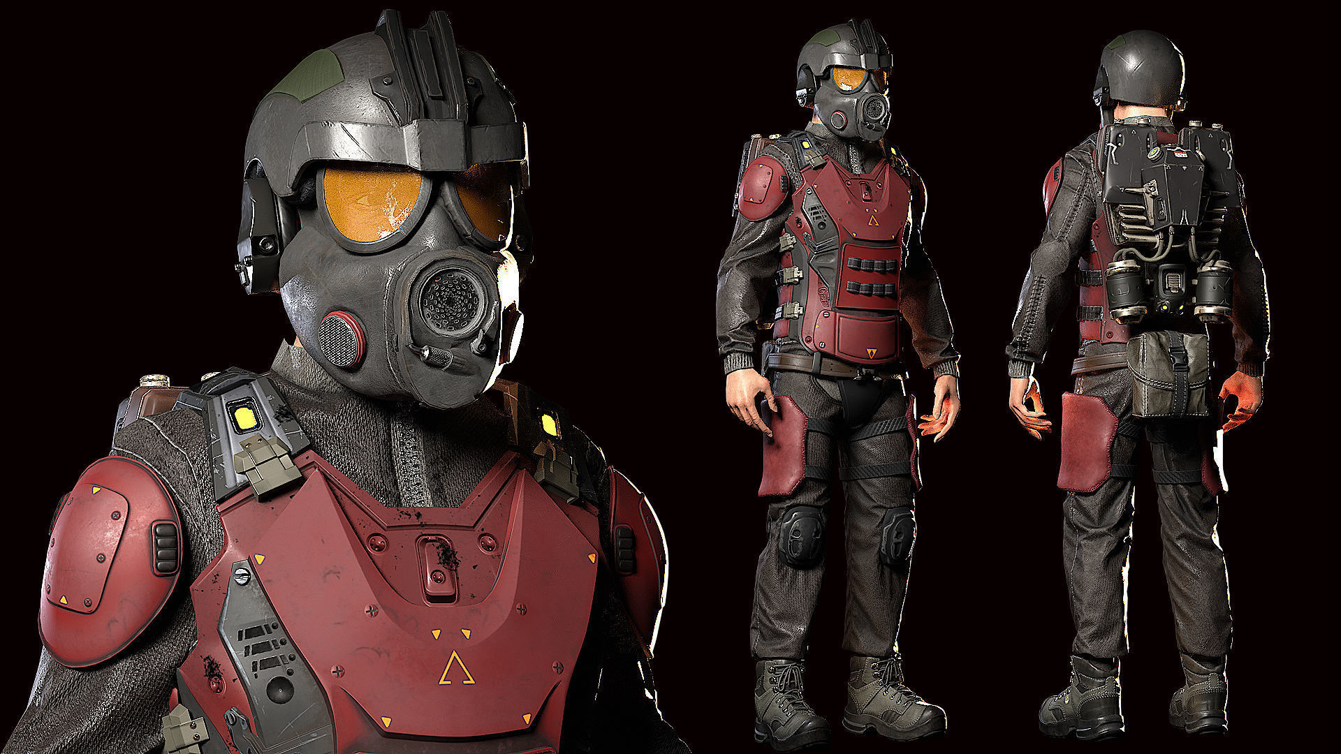 MODULAR SOLDIER FUTURE SCI FI GAME READY CHARACTER LOW POLY Low-poly 3D model_3