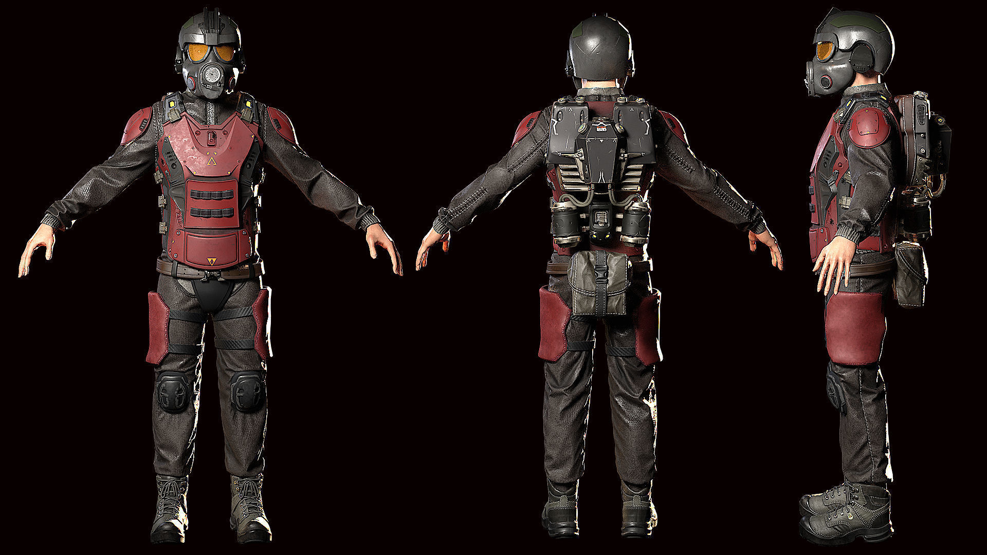 MODULAR SOLDIER FUTURE SCI FI GAME READY CHARACTER LOW POLY Low-poly 3D model_11