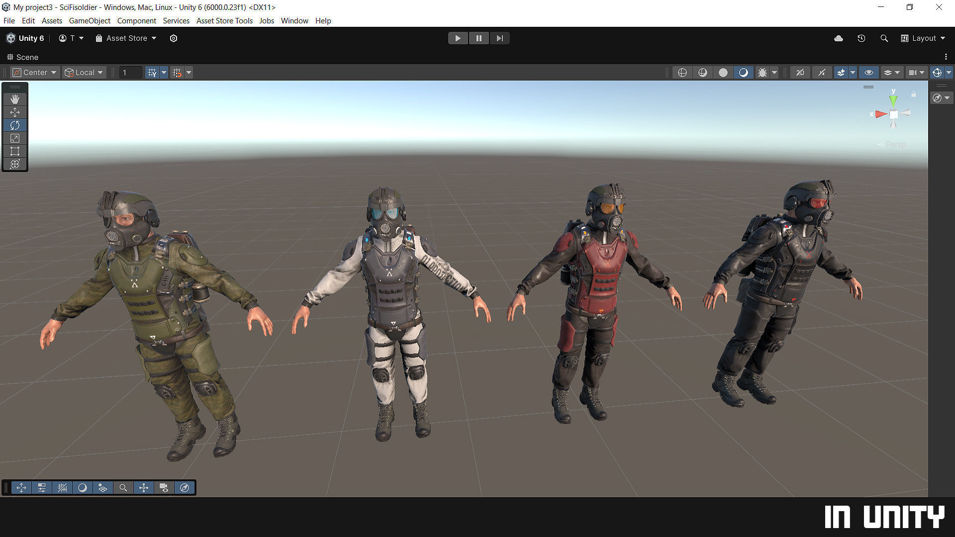 MODULAR SOLDIER FUTURE SCI FI GAME READY CHARACTER LOW POLY Low-poly 3D model_30