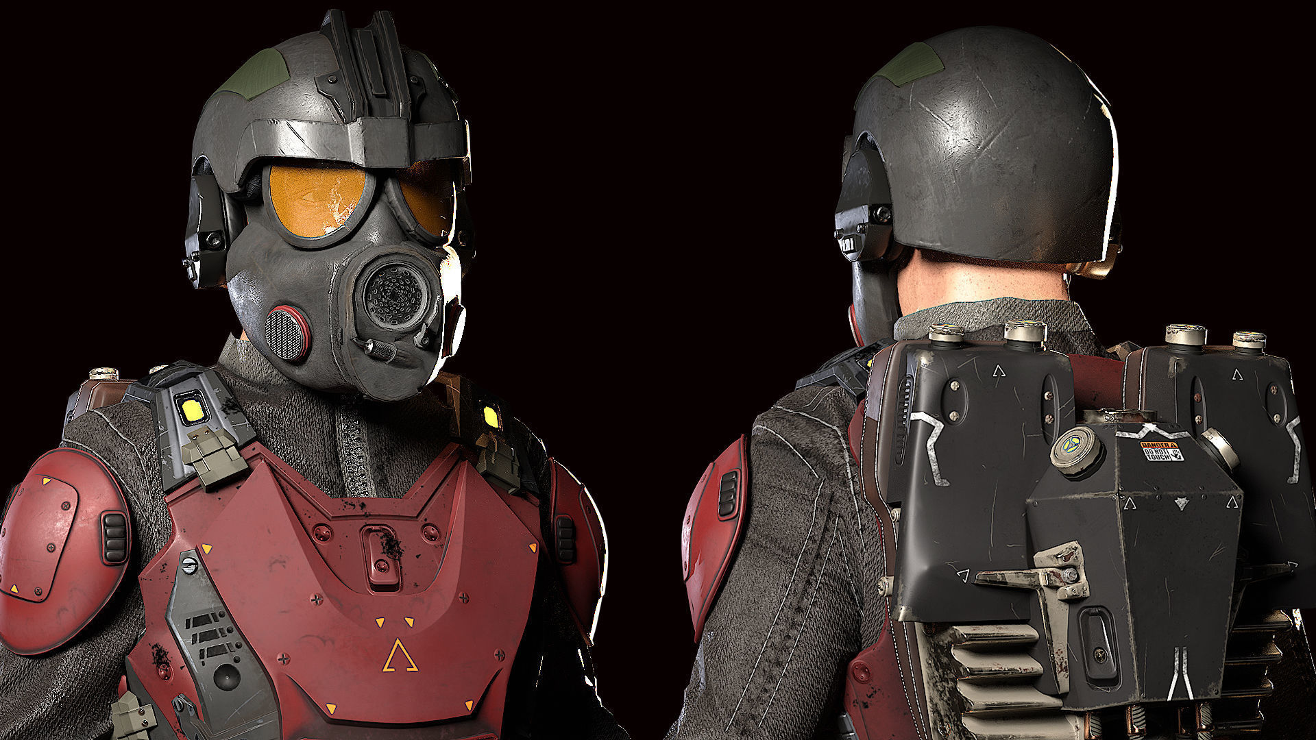 MODULAR SOLDIER FUTURE SCI FI GAME READY CHARACTER LOW POLY Low-poly 3D model_10