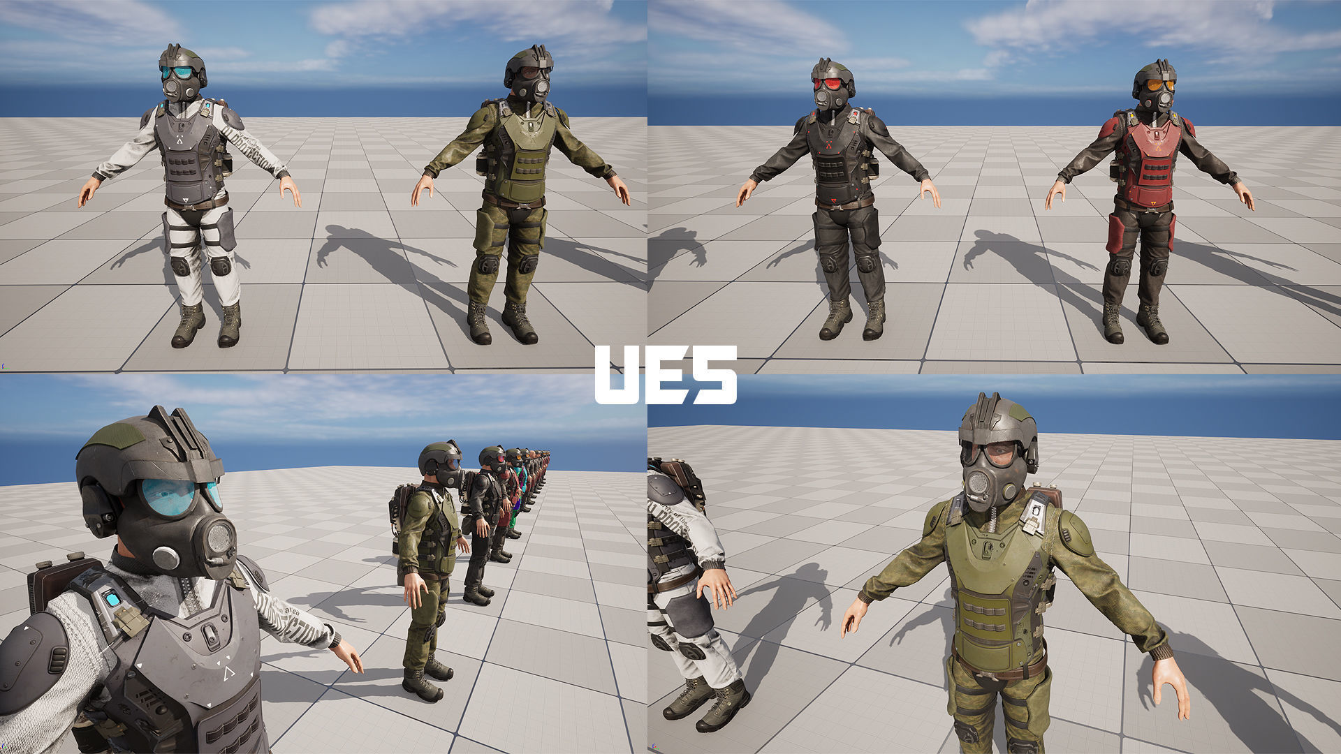 MODULAR SOLDIER FUTURE SCI FI GAME READY CHARACTER LOW POLY Low-poly 3D model_17