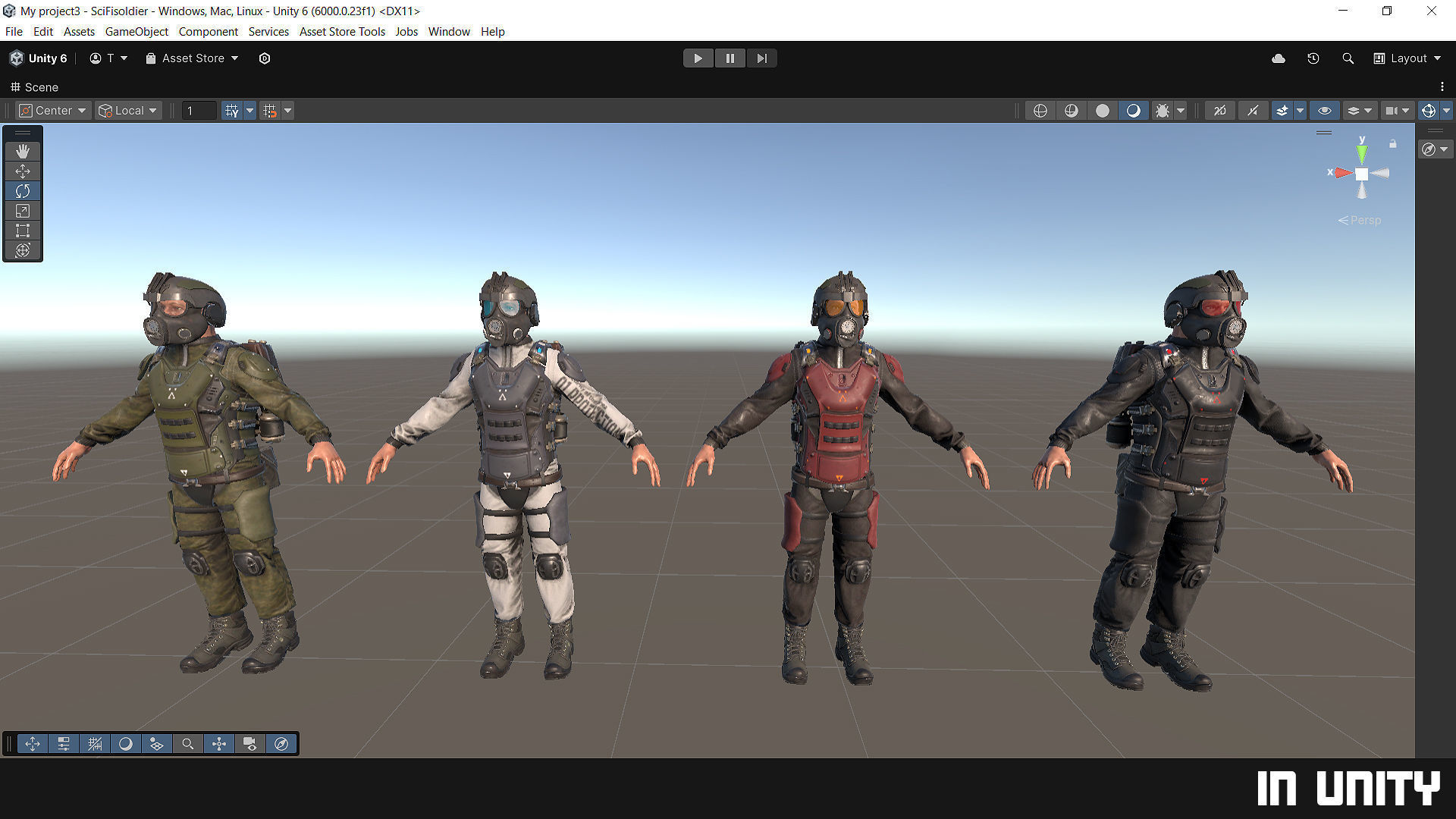 MODULAR SOLDIER FUTURE SCI FI GAME READY CHARACTER LOW POLY Low-poly 3D model_25