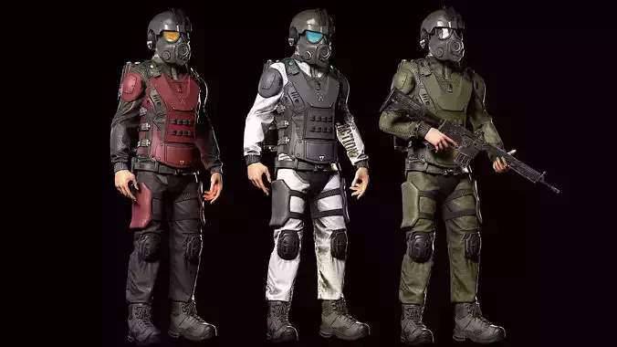 MODULAR SOLDIER FUTURE SCI FI GAME READY CHARACTER LOW POLY Low-poly 3D model MODULAR SOLDIER FUTURE SCI FI GAME READY CHARACTER LOW POLY Low-poly 3D model