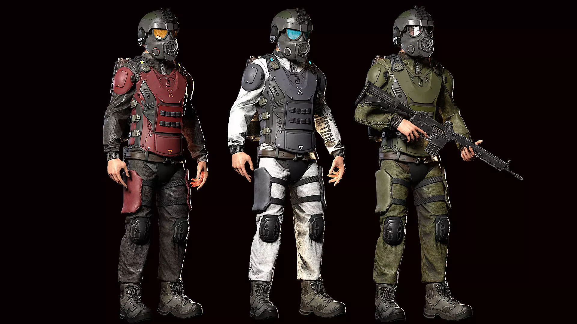 MODULAR SOLDIER FUTURE SCI FI GAME READY CHARACTER LOW POLY Low-poly 3D model_0