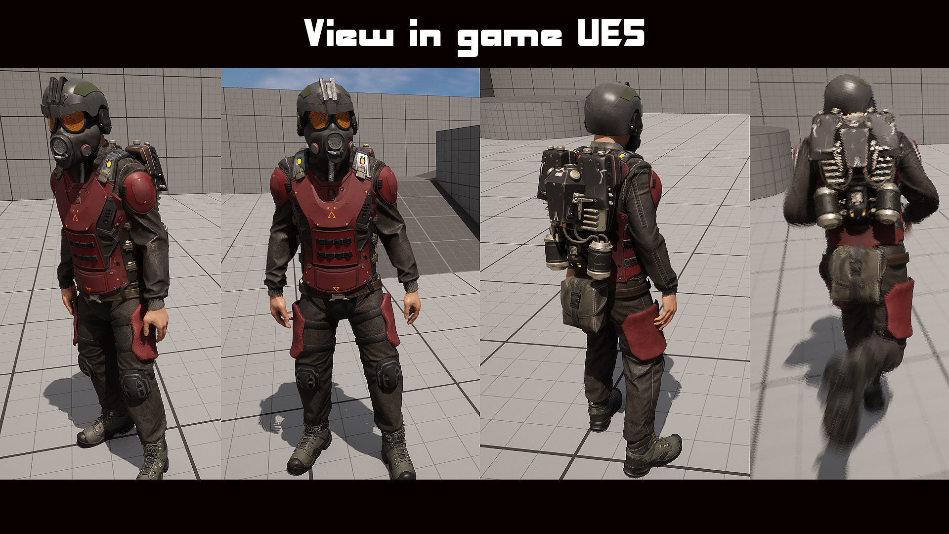 MODULAR SOLDIER FUTURE SCI FI GAME READY CHARACTER LOW POLY Low-poly 3D model_13