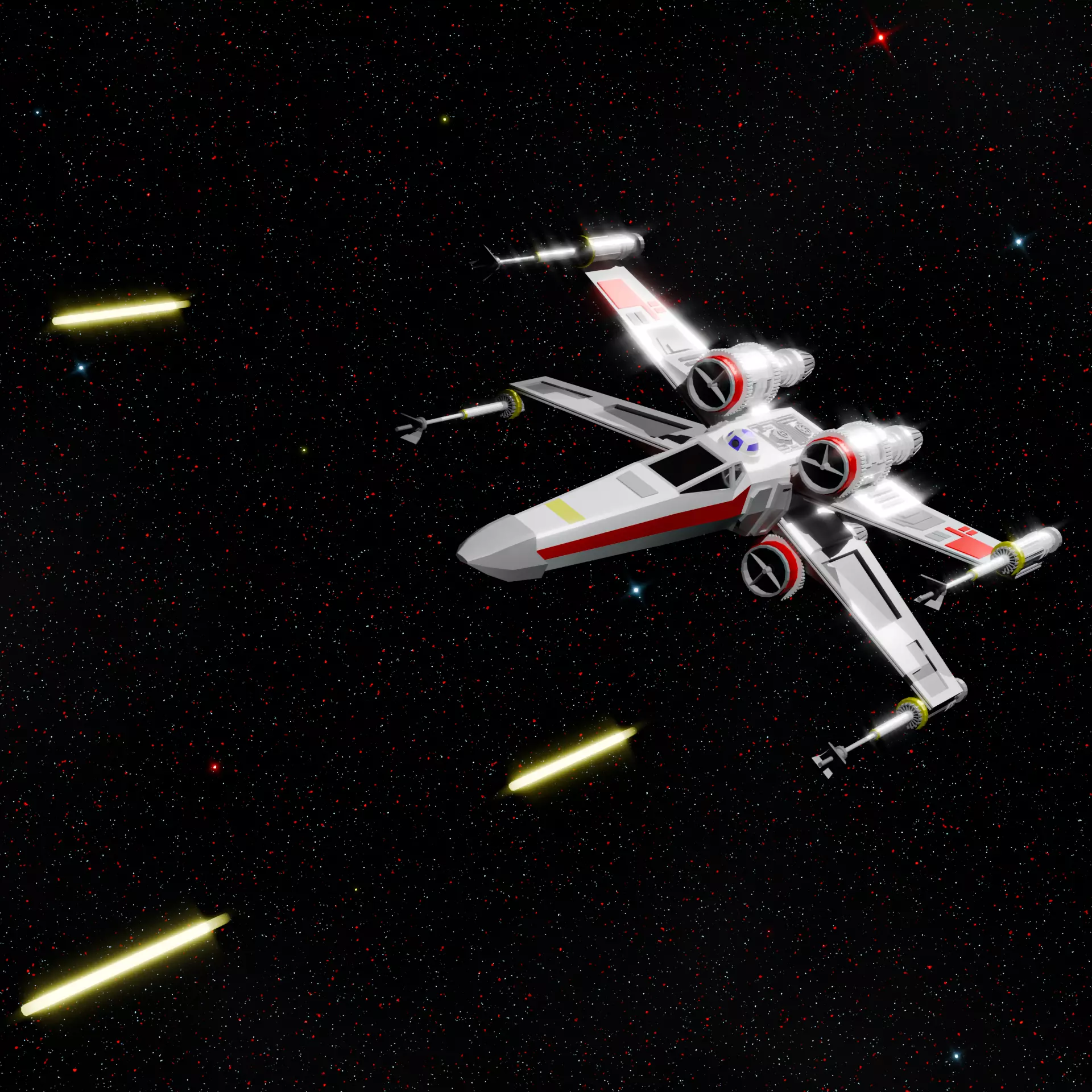 Low Poly X-Wing Low-poly 3D model