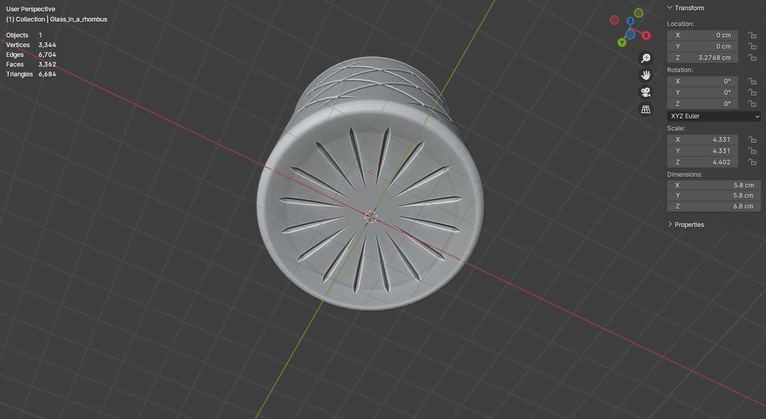 Premium design crystal glass 3D model 3D model_13