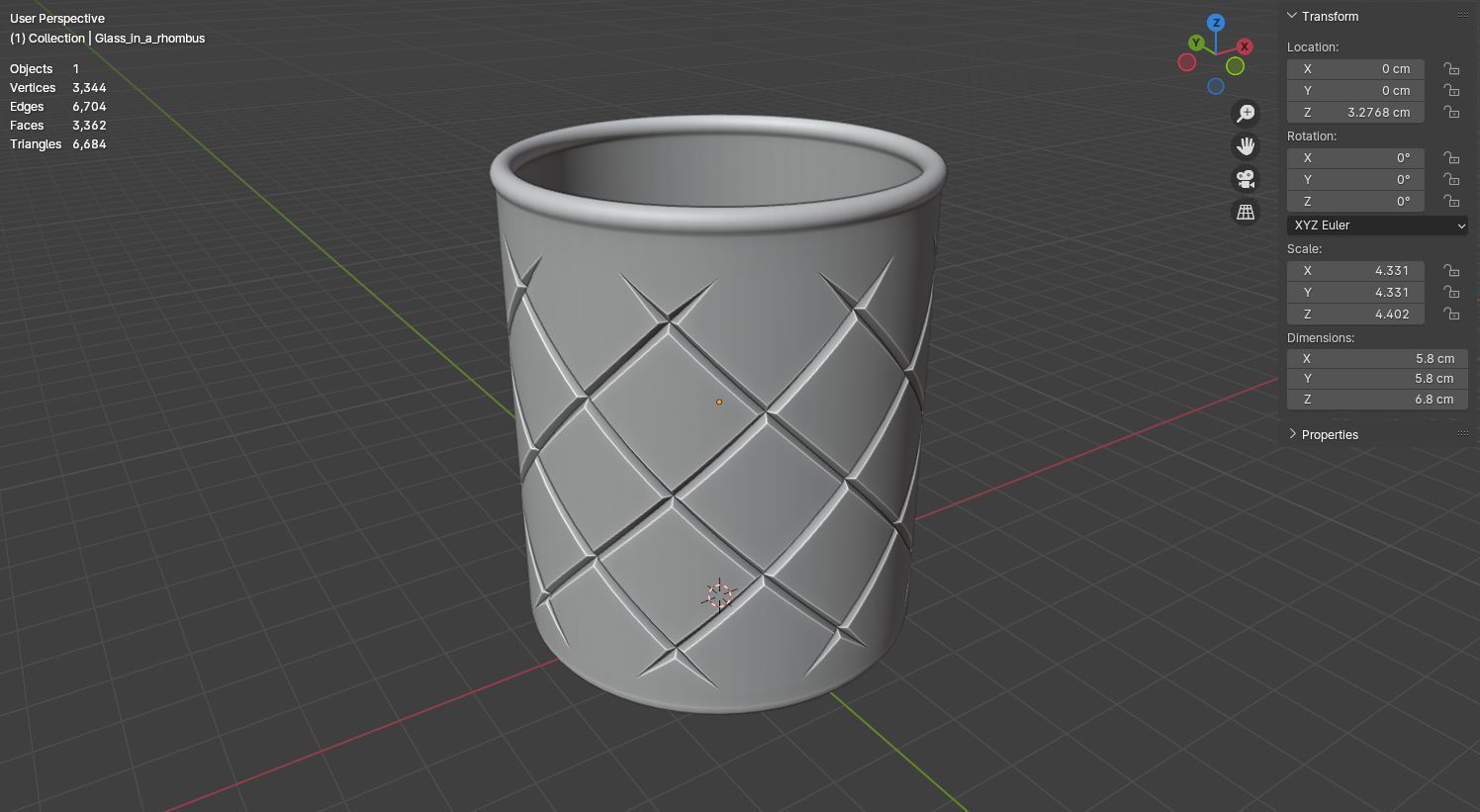 Premium design crystal glass 3D model 3D model_12