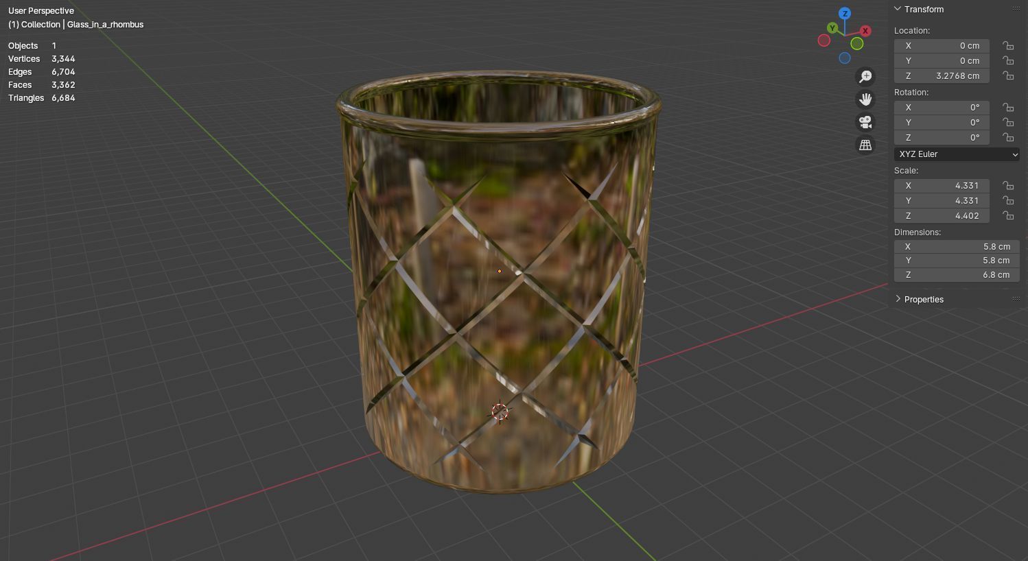 Premium design crystal glass 3D model 3D model_14