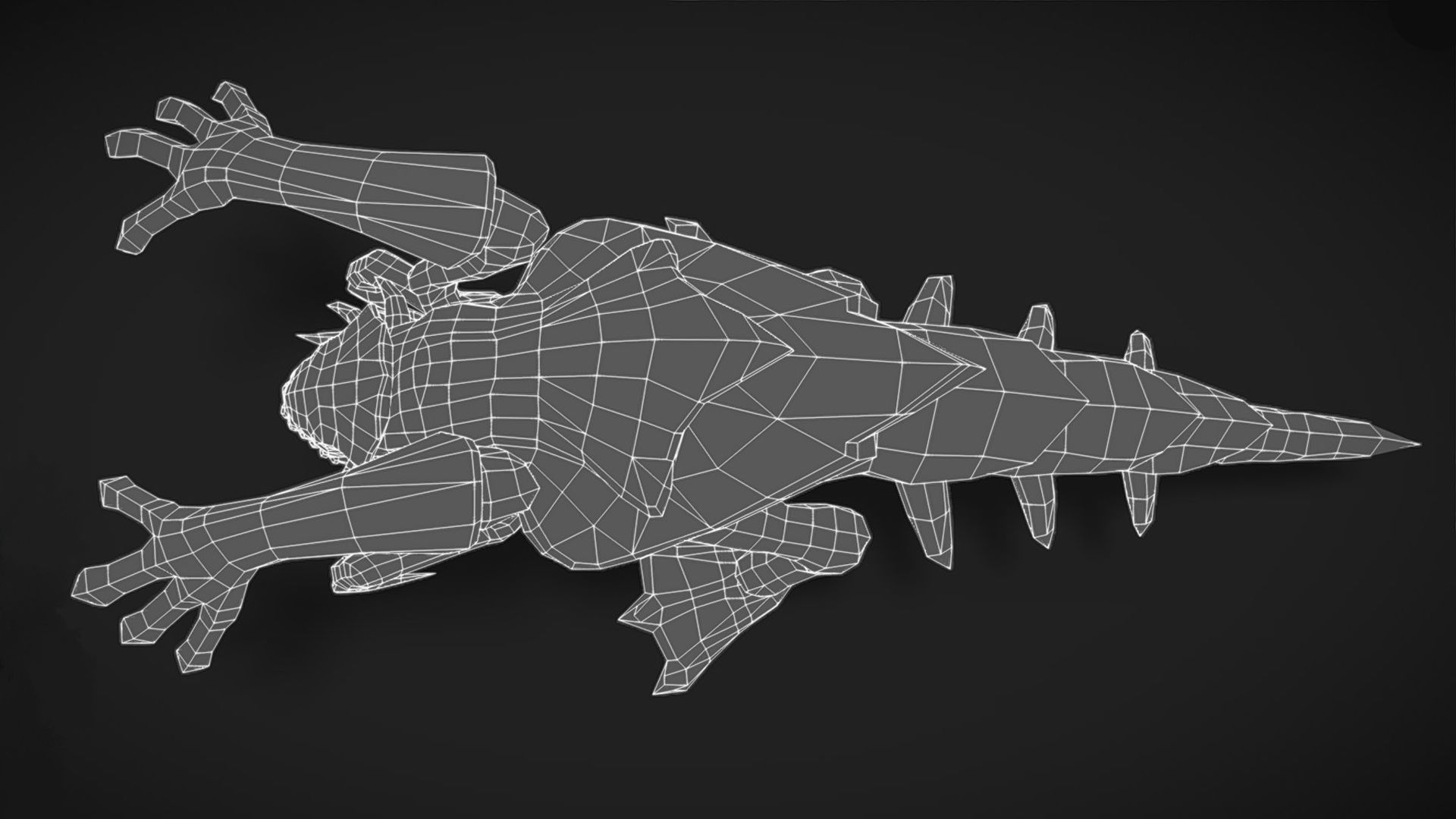 Alien Flea Monster Insect Creature Golden Bug Zergling Low-poly 3D model_14