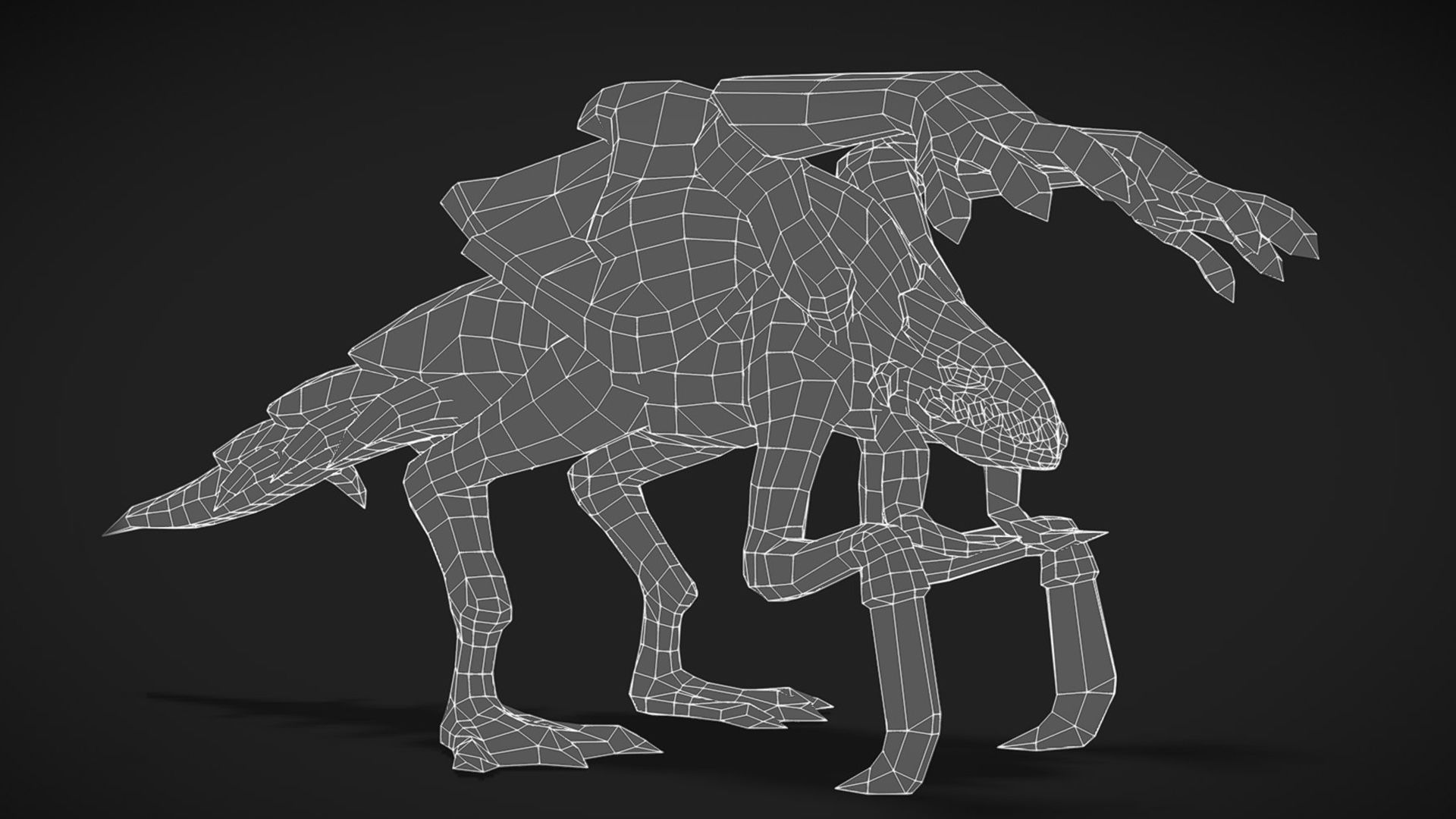 Alien Flea Monster Insect Creature Golden Bug Zergling Low-poly 3D model_15