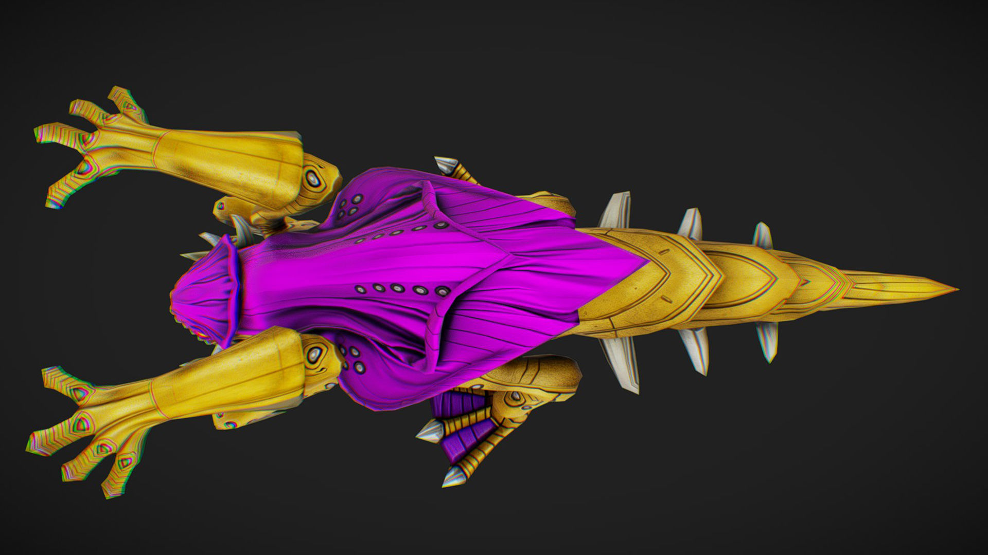 Alien Flea Monster Insect Creature Golden Bug Zergling Low-poly 3D model_5