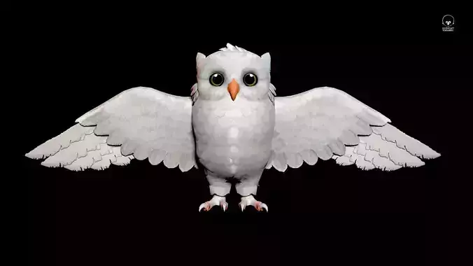 Realistic Owl Low-poly 3D model