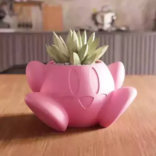 Cute Kirby Planter STL File - 099 3D print model