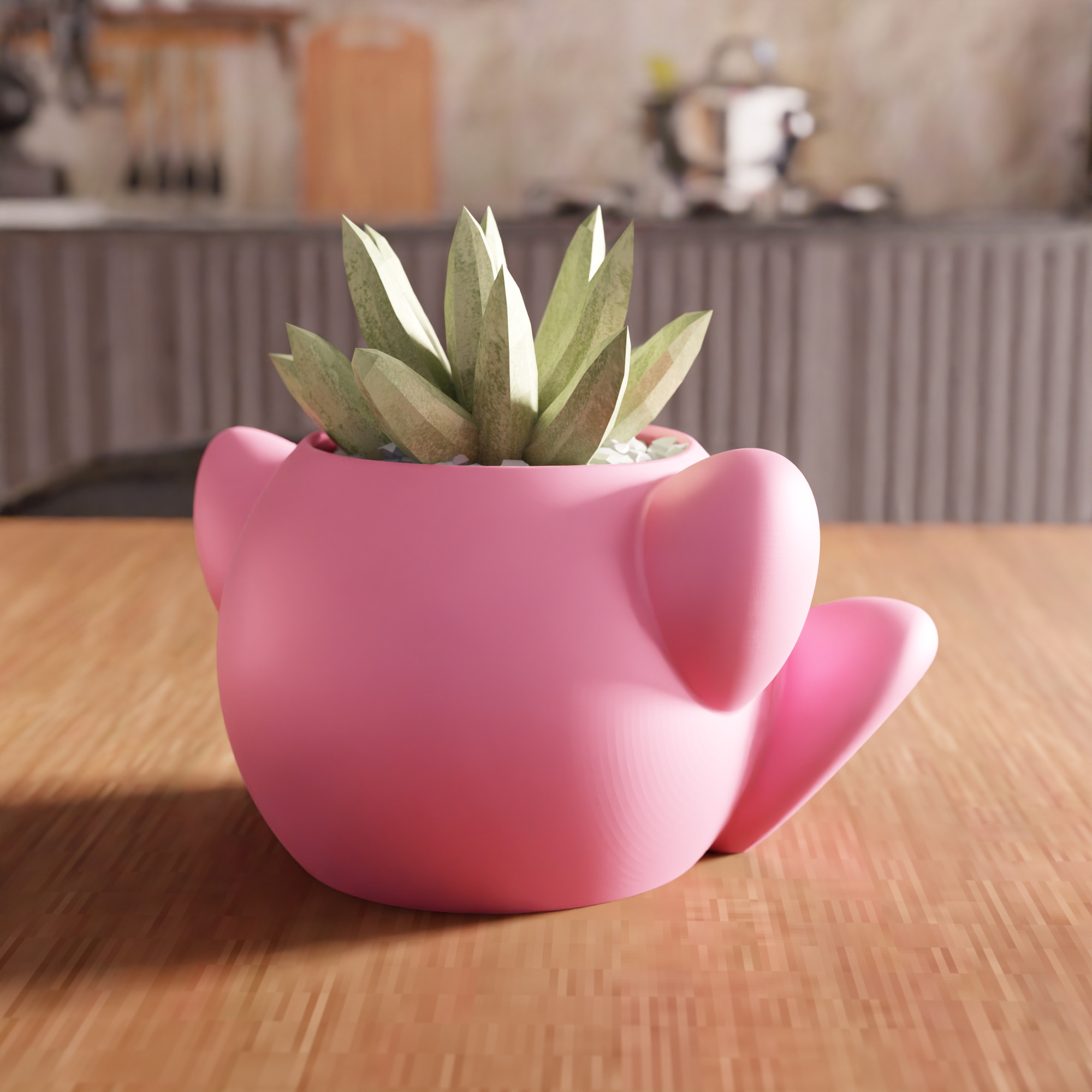 Cute Kirby Planter STL File - 099 3D print model_1