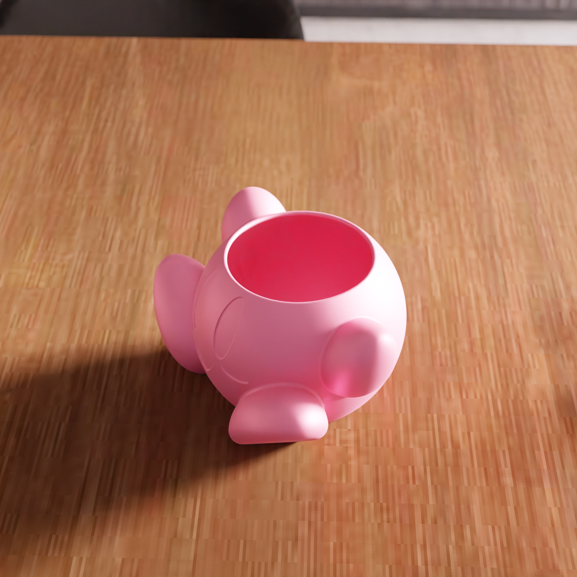 Cute Kirby Planter STL File - 099 3D print model_7
