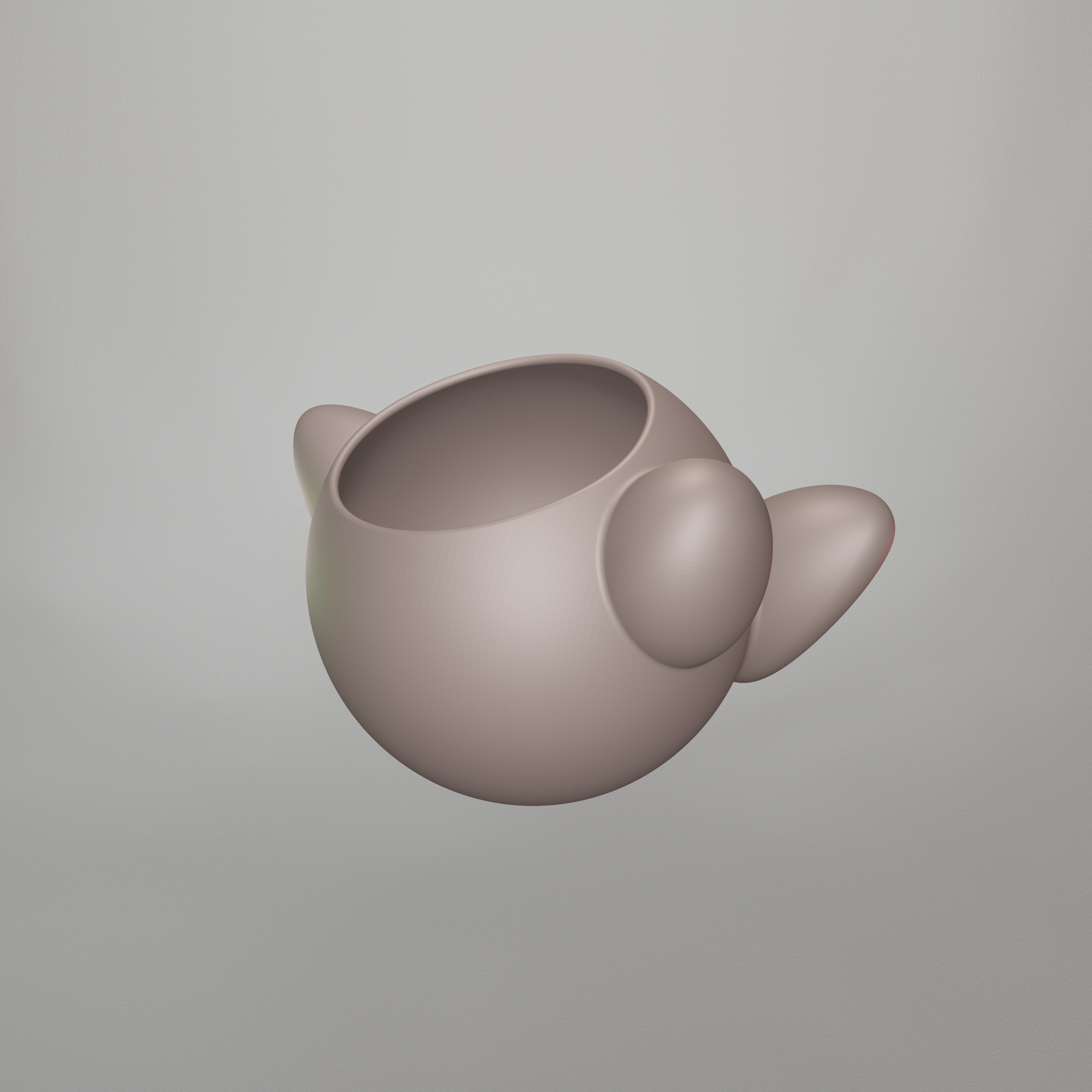 Cute Kirby Planter STL File - 099 3D print model_15