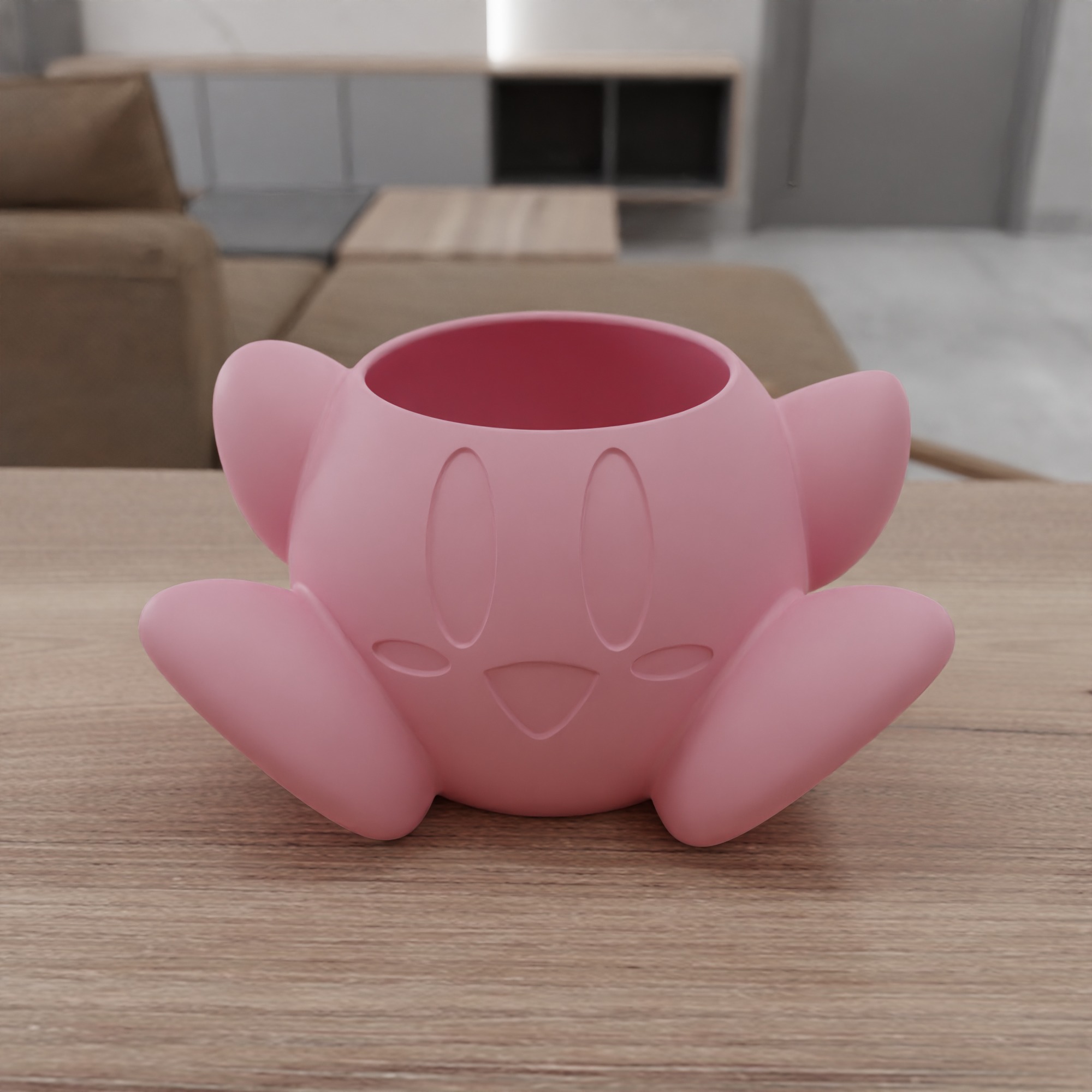 Cute Kirby Planter STL File - 099 3D print model_8