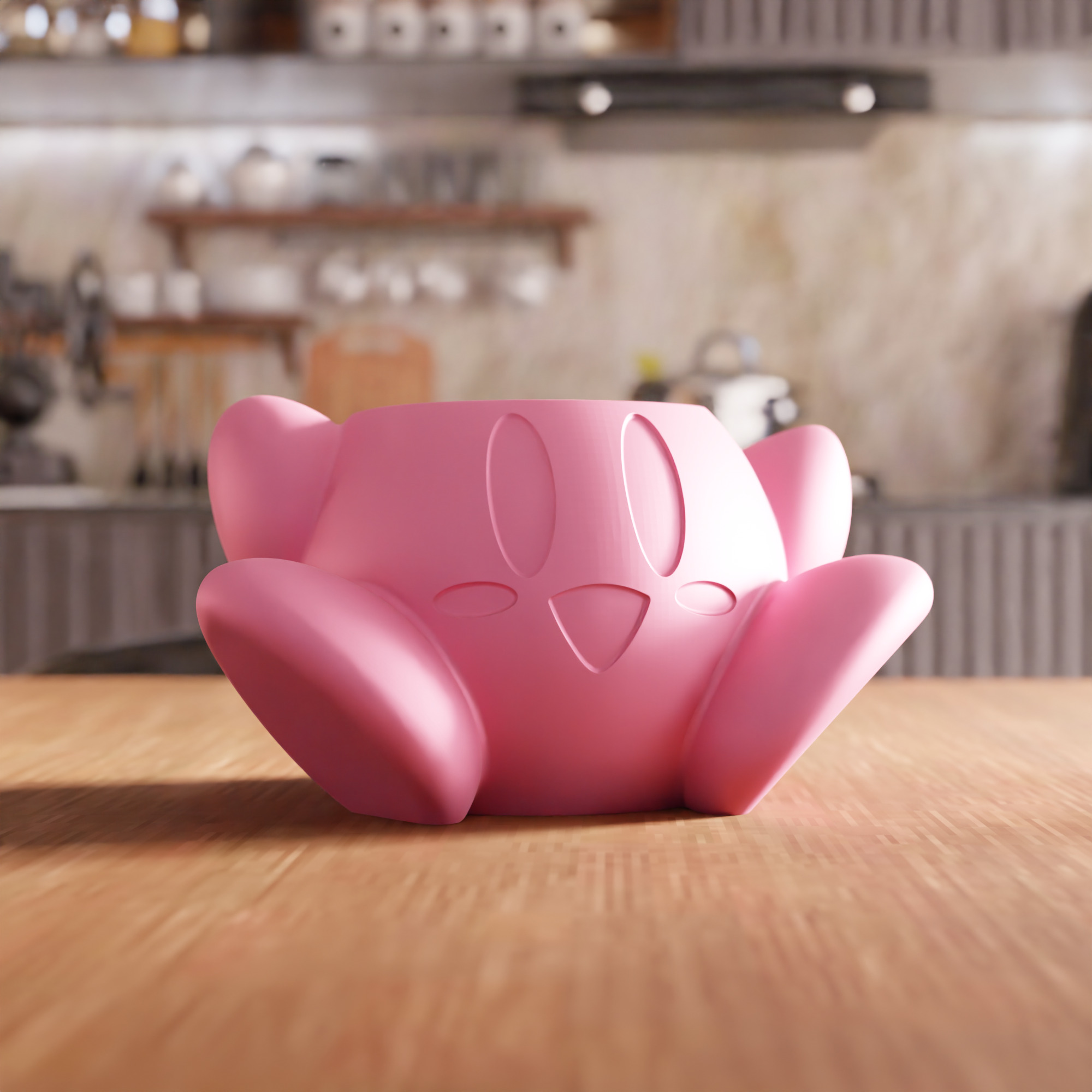 Cute Kirby Planter STL File - 099 3D print model_6