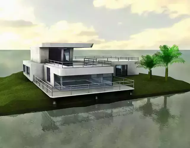 Island modern house on