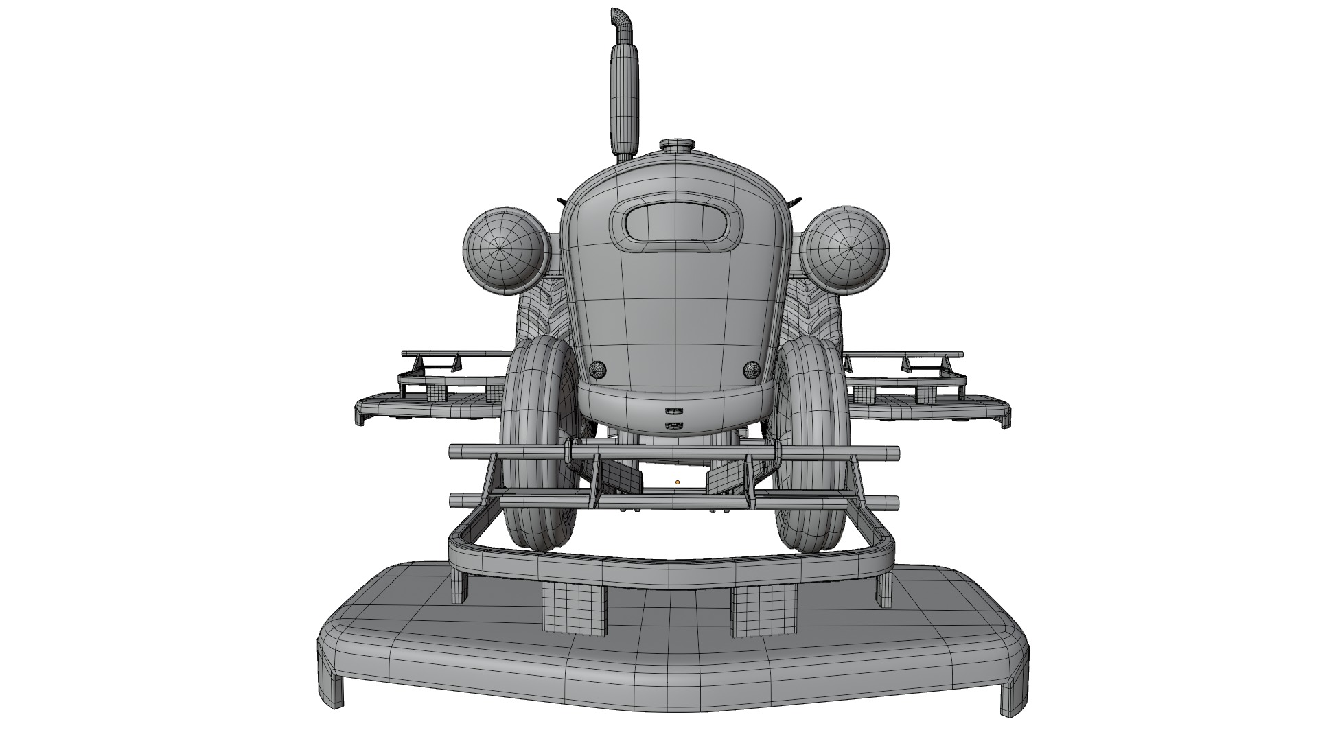 Tractor With Grass Mower Low-poly 3D model_16