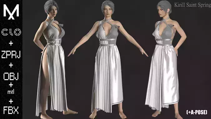Medieval Outfit  Marvelous designer Clo3d OBJ mtl FBX ZPRJ