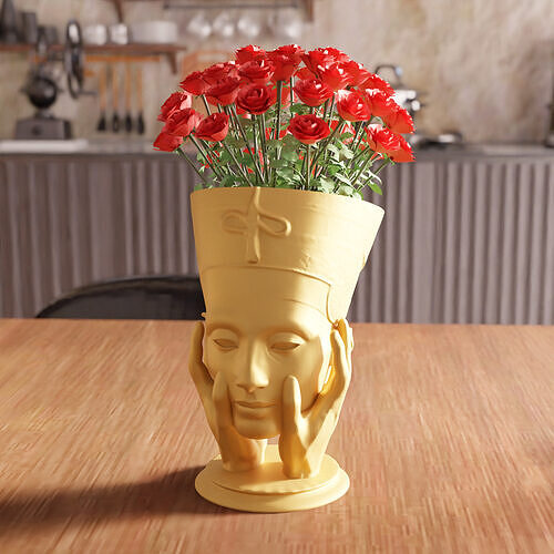 Cleopatra Face Vase STL File - 095 3D print model